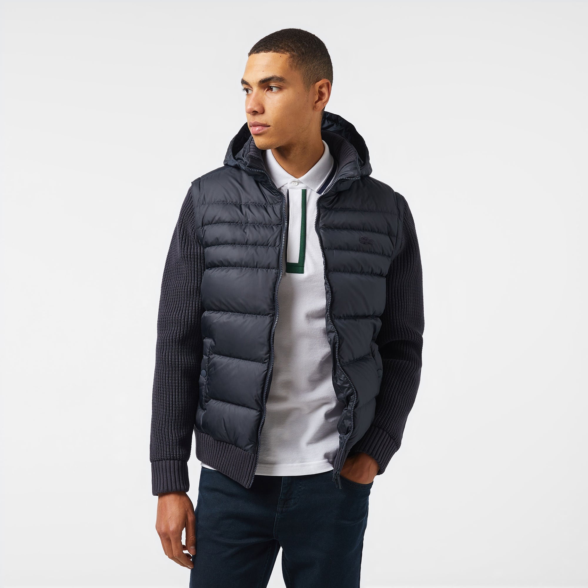 Lacoste Erkek Kapüşonlu Lacivert Mont