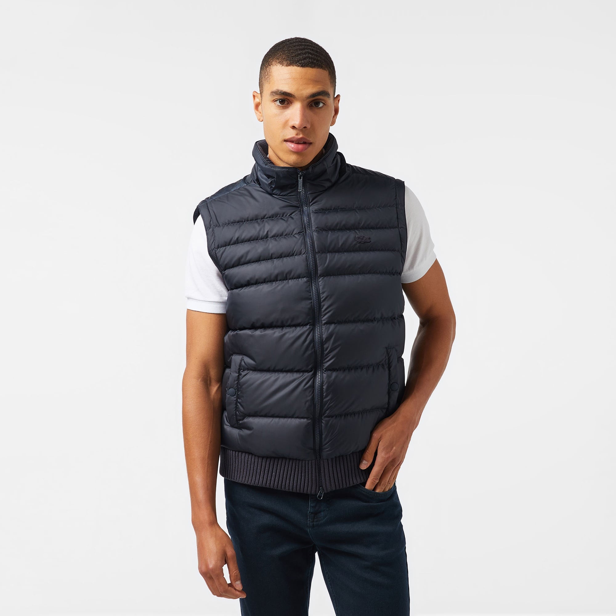 Lacoste Erkek Kapüşonlu Lacivert Mont