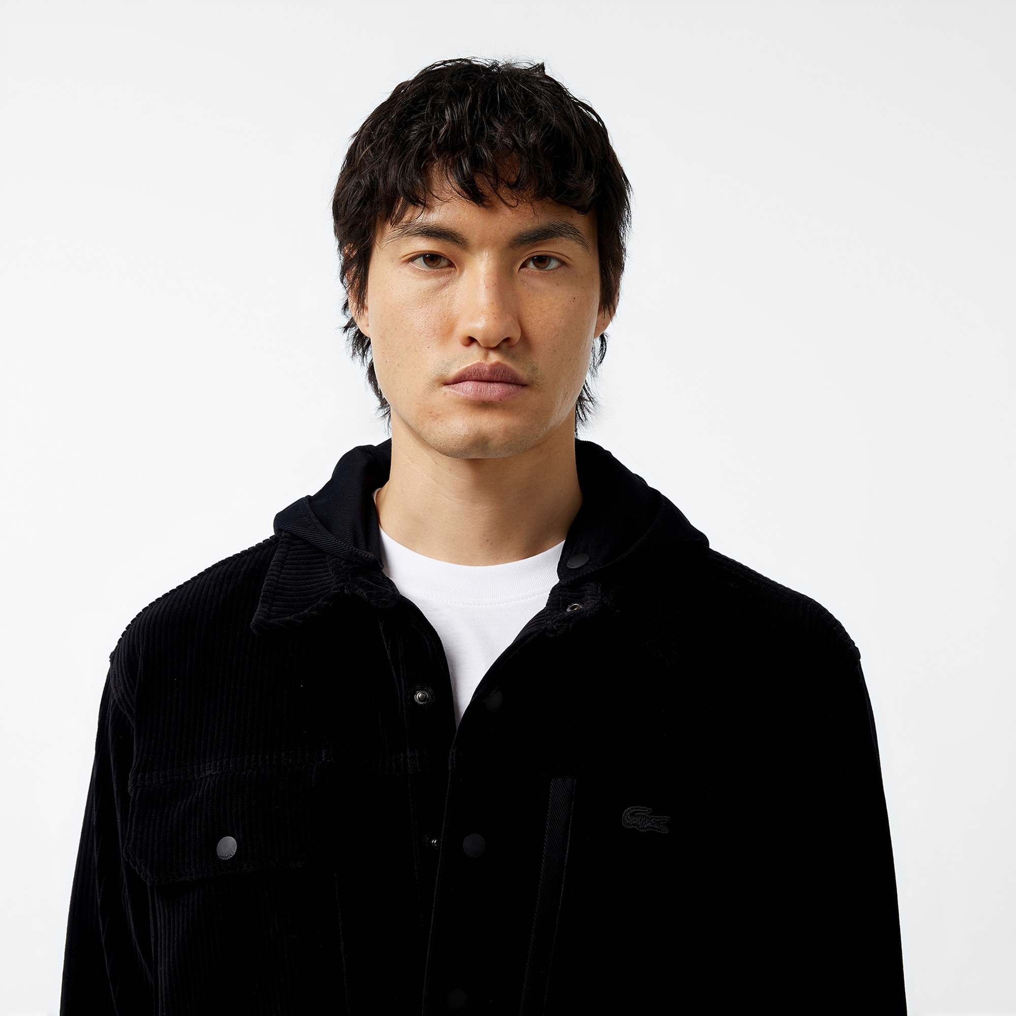 Lacoste Erkek Relaxed Fit Kapüşonlu Siyah Gömlek