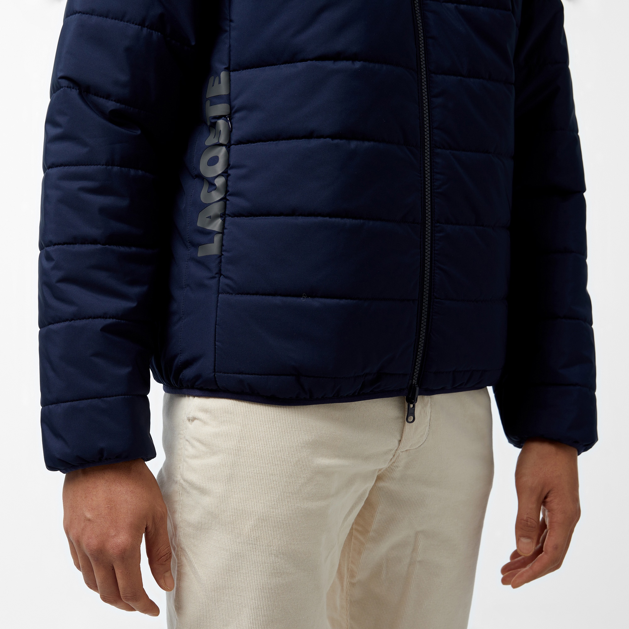 Lacoste Erkek Regular Fit Dik Yaka Çift Taraflı Lacivert Mont