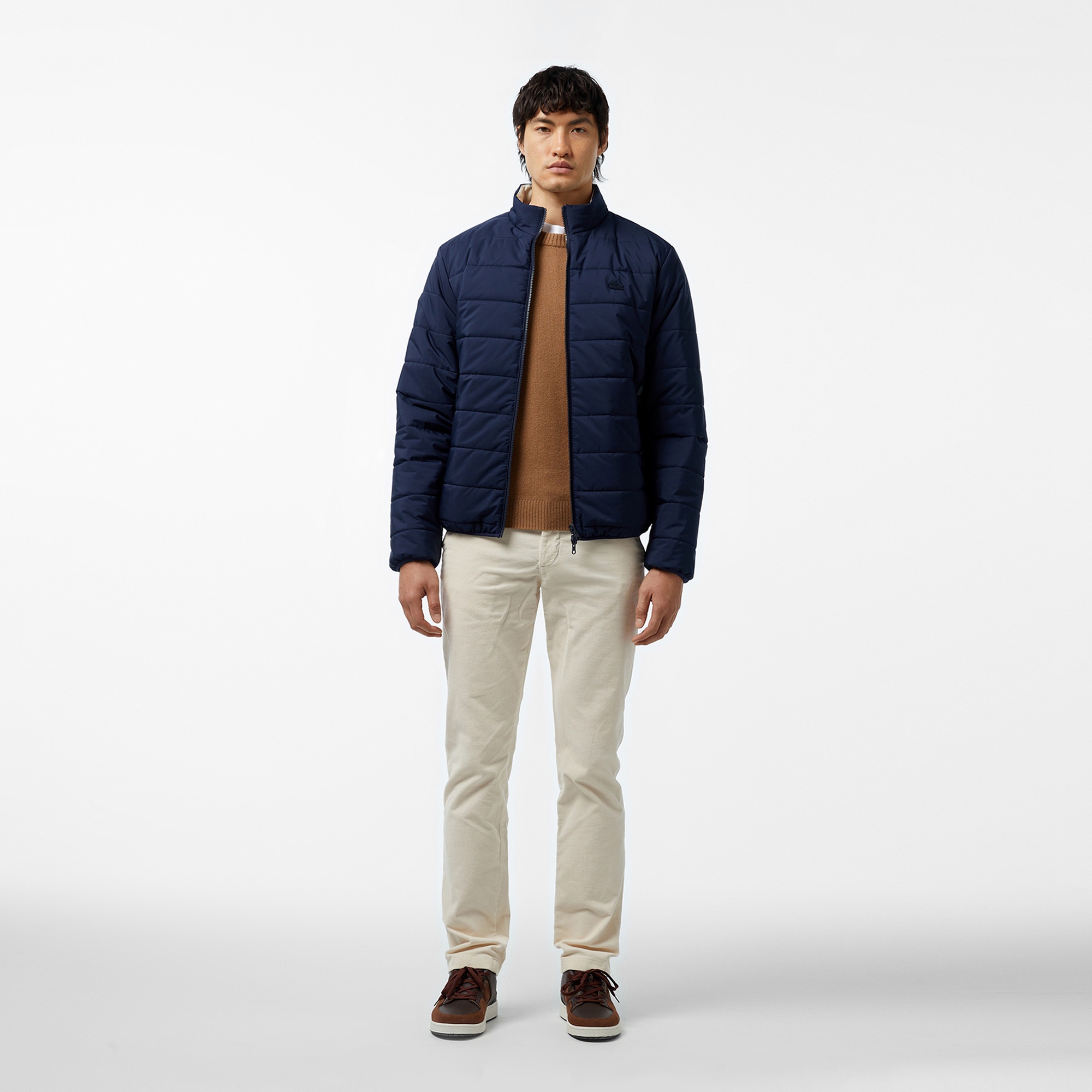 Lacoste Erkek Regular Fit Dik Yaka Çift Taraflı Lacivert Mont