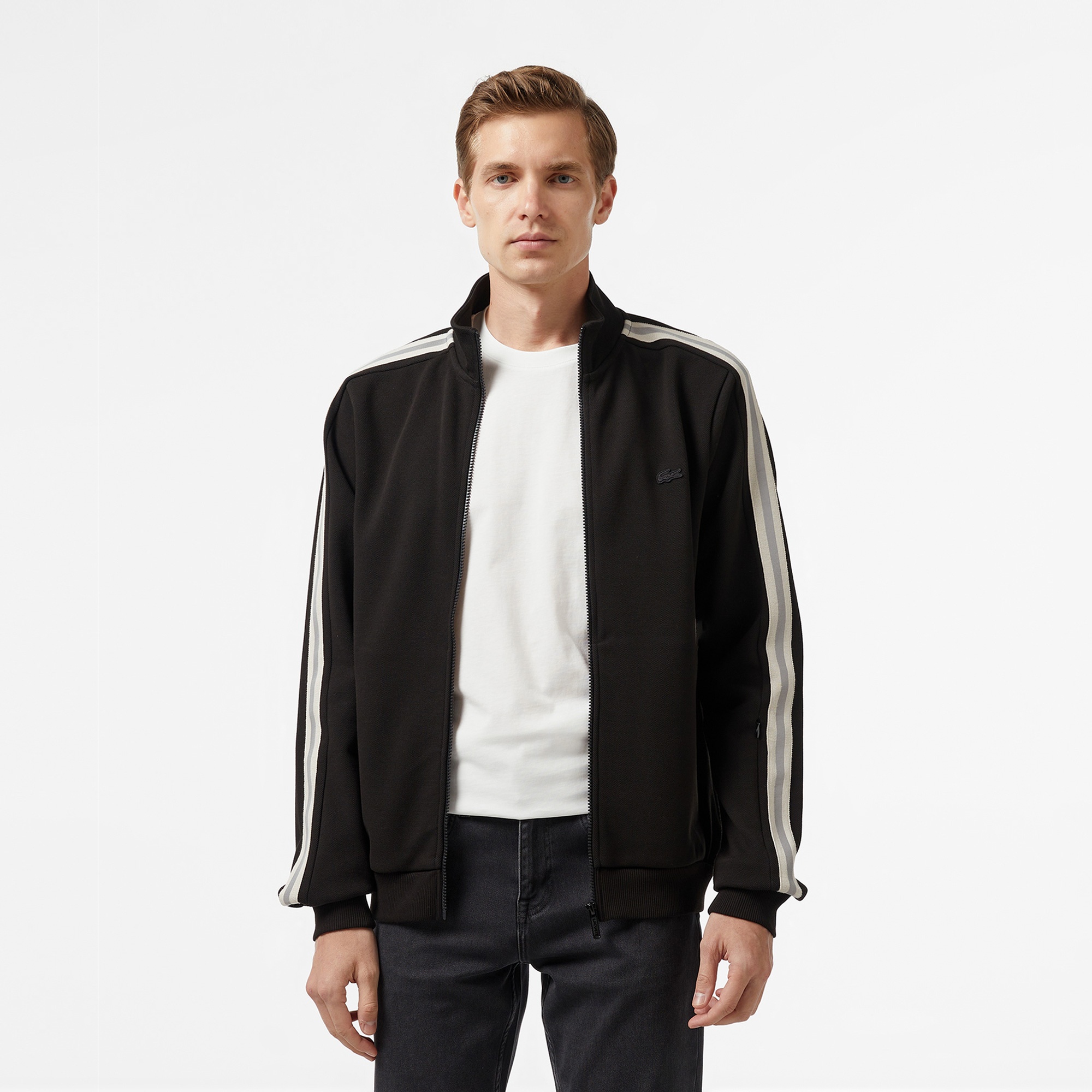 Lacoste Erkek Slim Fit Fermuarlı Siyah Sweatshirt