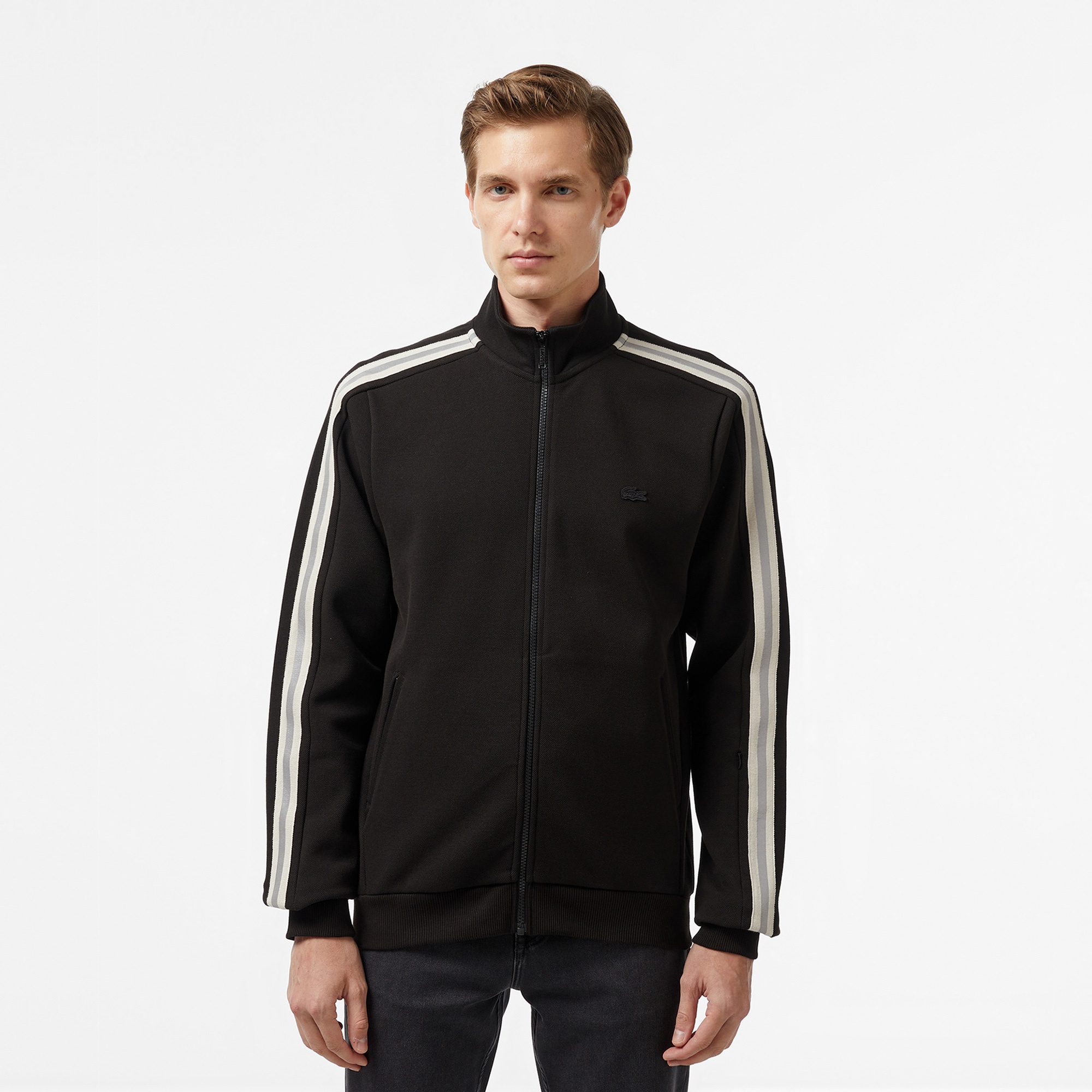 Lacoste Erkek Slim Fit Fermuarlı Siyah Sweatshirt