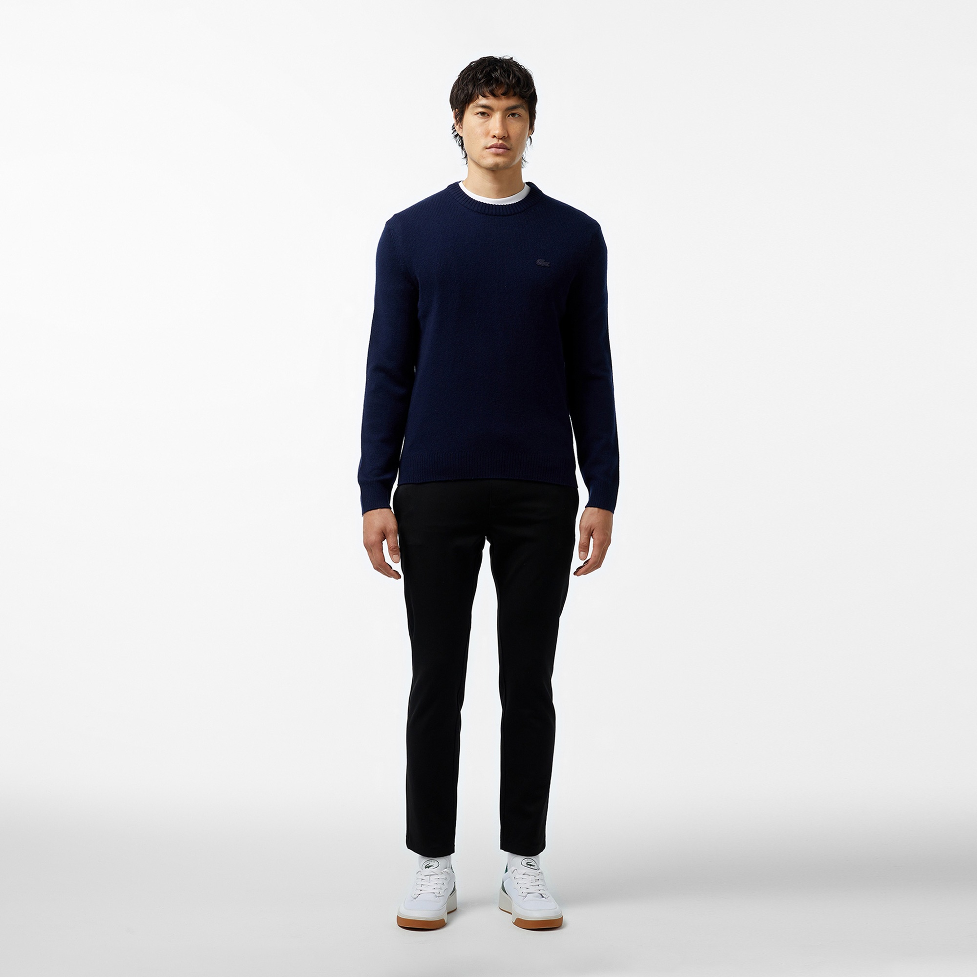 Lacoste Erkek Regular Fit Bisiklet Yaka Lacivert Triko