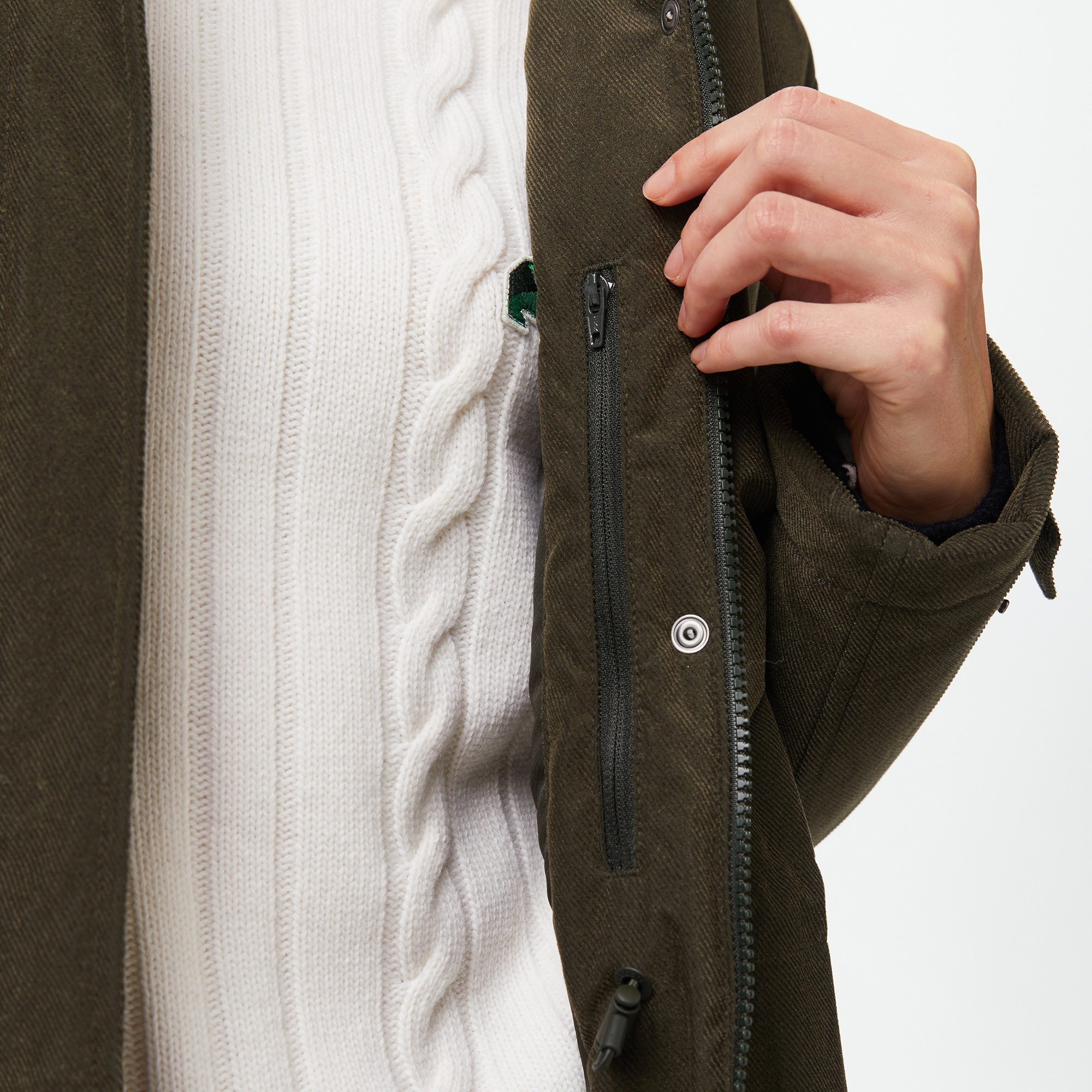 Lacoste Kadın Relaxed Fit Kapüşonlu Haki Mont