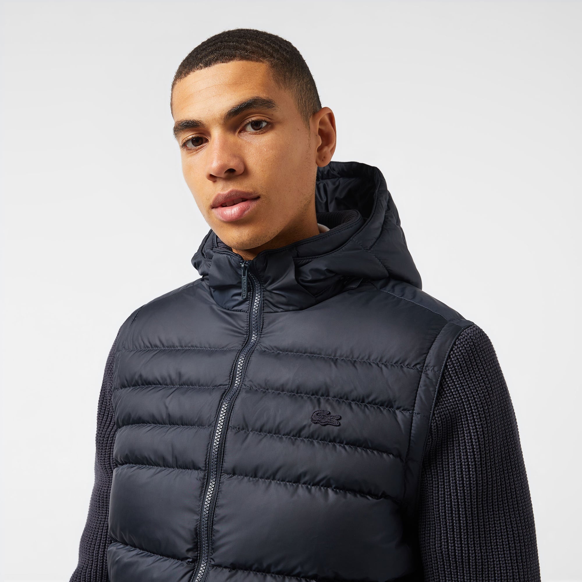 Lacoste Erkek Kapüşonlu Lacivert Mont