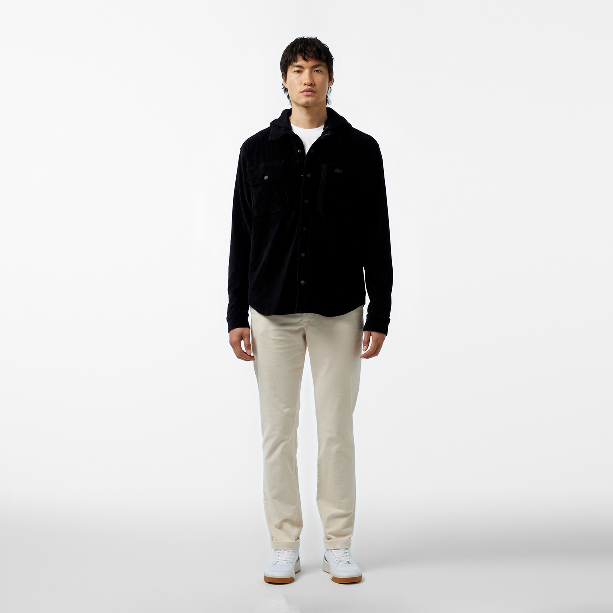 Lacoste Erkek Relaxed Fit Kapüşonlu Siyah Gömlek