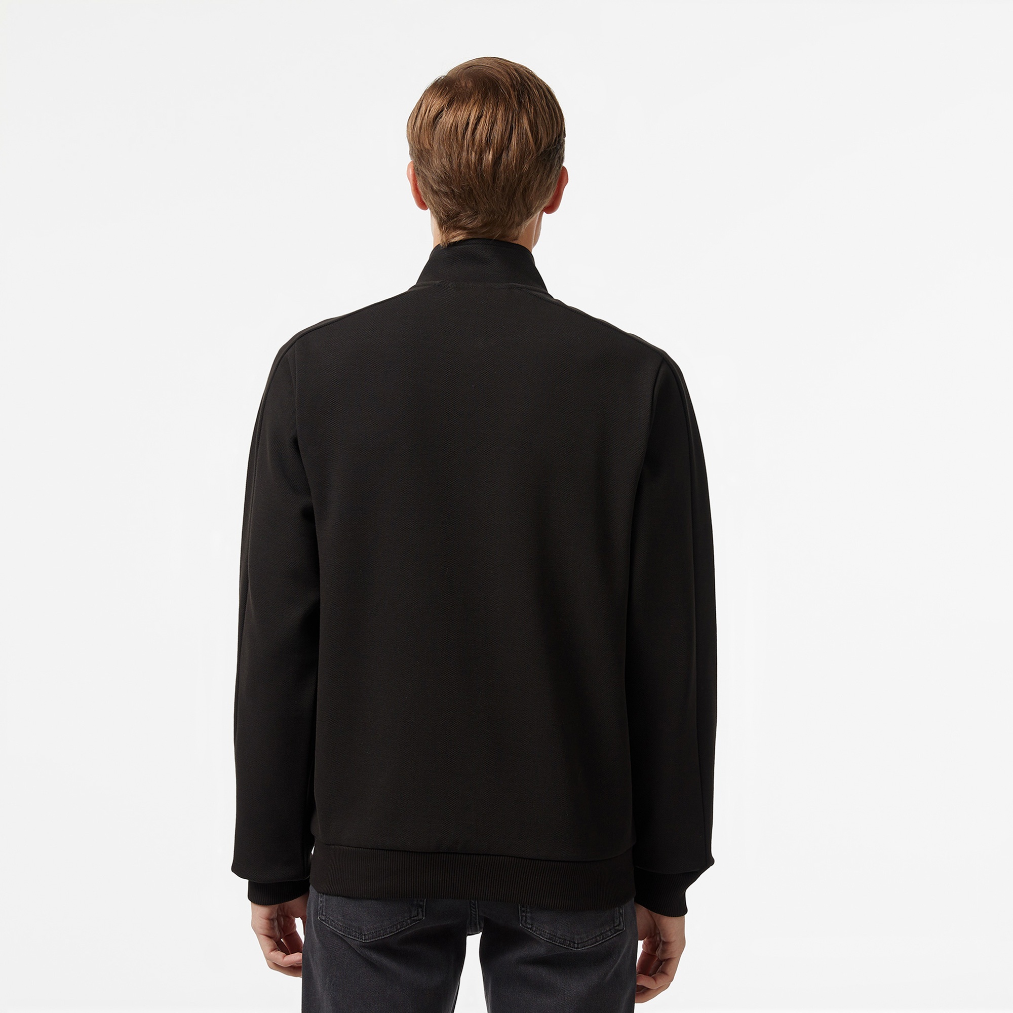 Lacoste Erkek Slim Fit Fermuarlı Siyah Sweatshirt