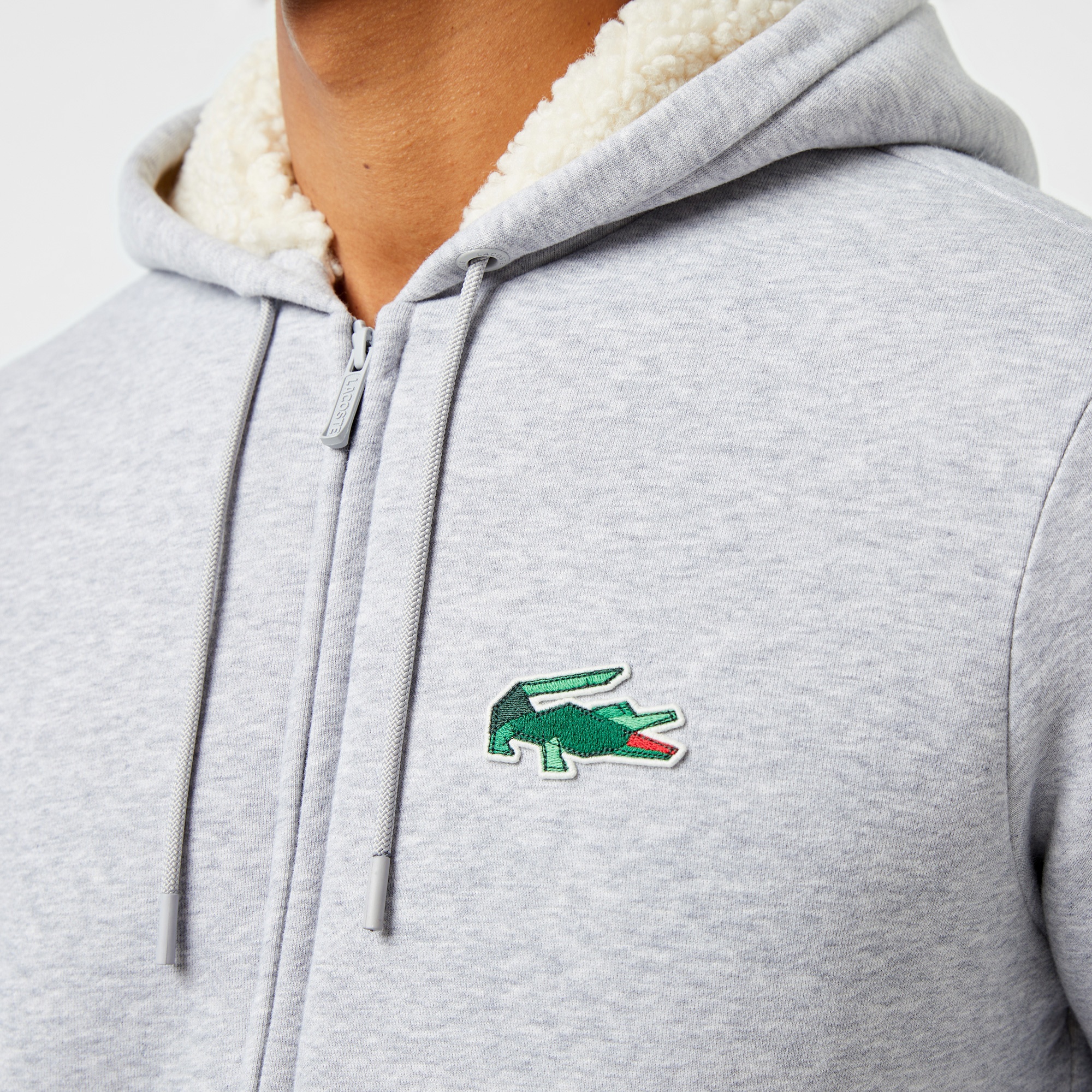Lacoste Erkek Relaxed Fit Kapüşonlu Gri Sweatshirt