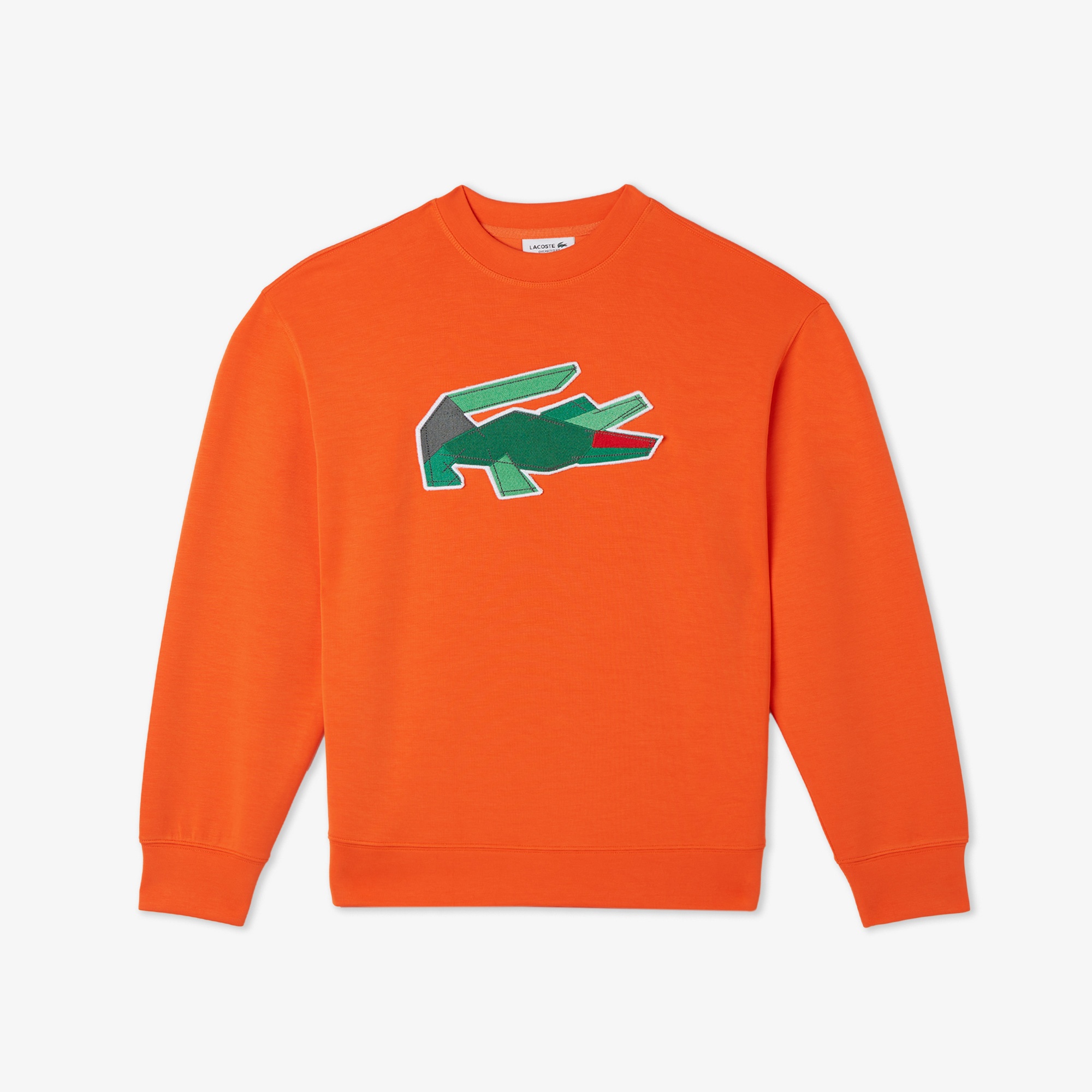Lacoste Kadın Oversize Fit Bisiklet Yaka Baskılı Turuncu Sweatshirt