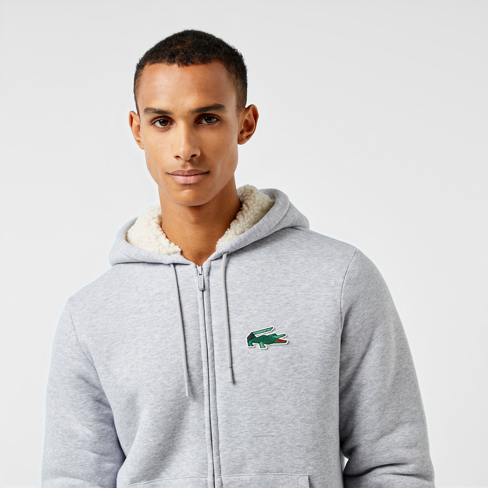 Lacoste Erkek Relaxed Fit Kapüşonlu Gri Sweatshirt