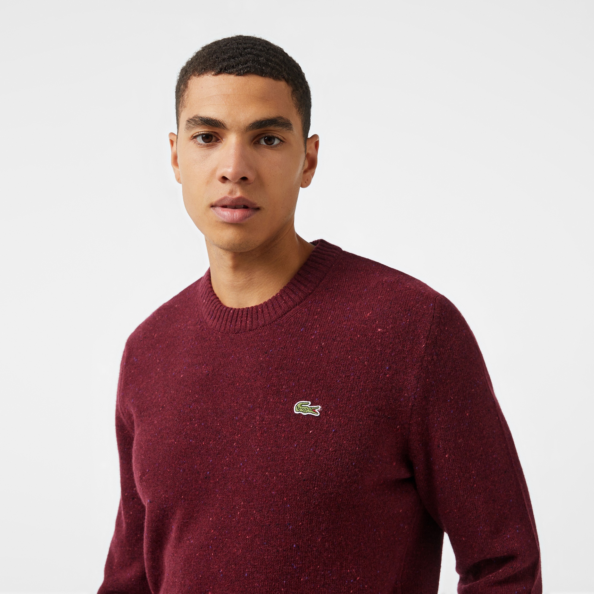 Lacoste Erkek Regular Fit Bisiklet Yaka Bordo Triko