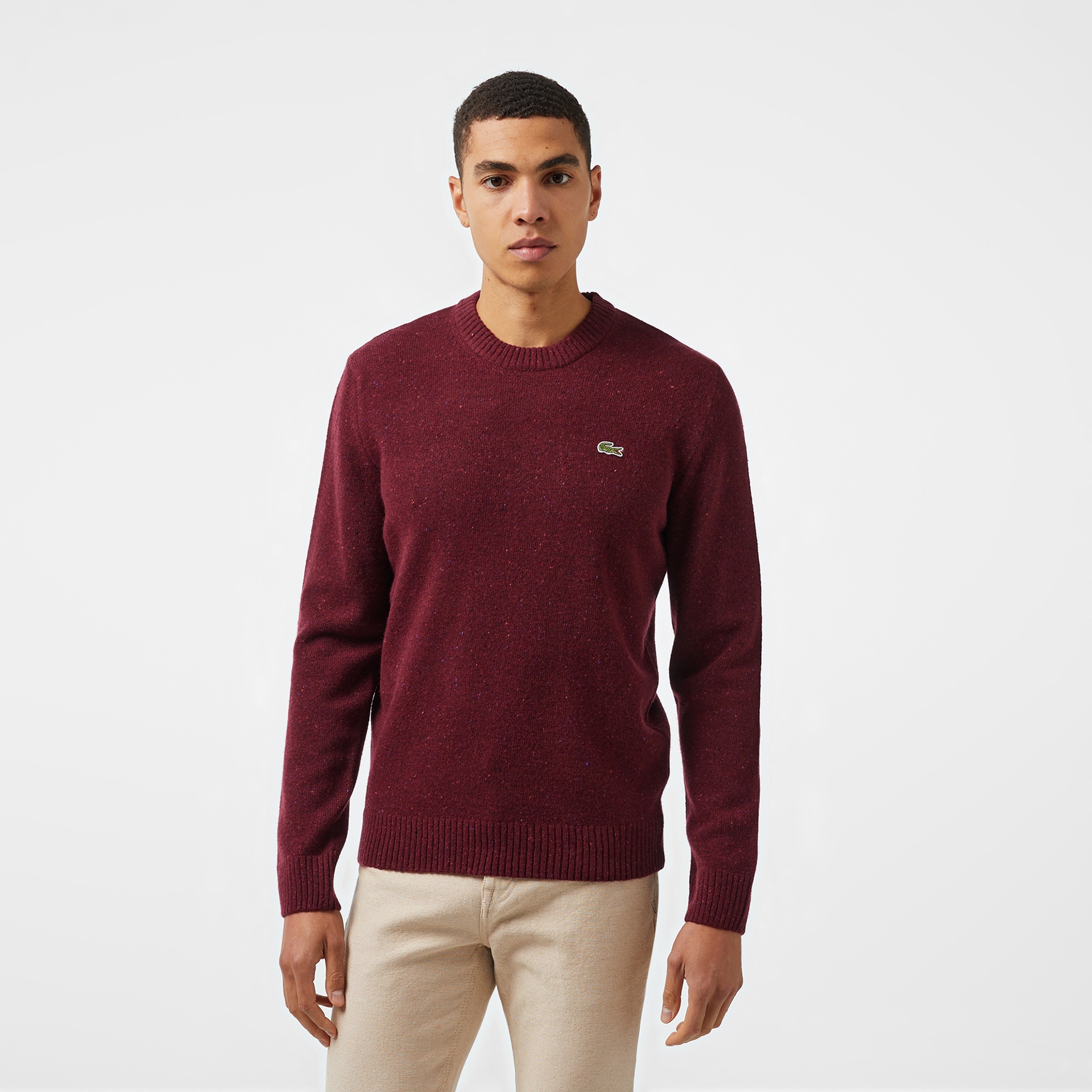 Lacoste Erkek Regular Fit Bisiklet Yaka Bordo Triko