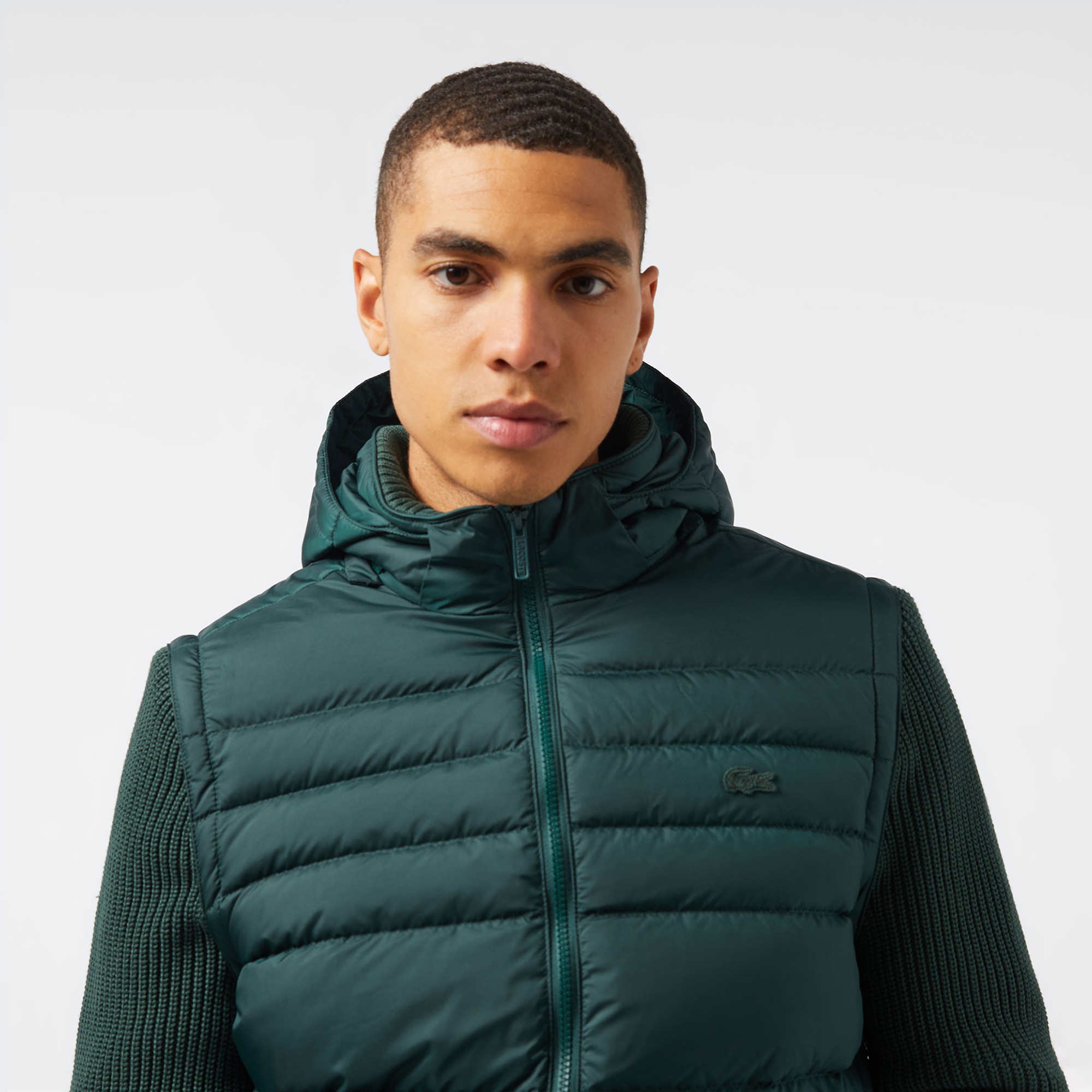 Lacoste Erkek Kapüşonlu Koyu Yeşil Mont