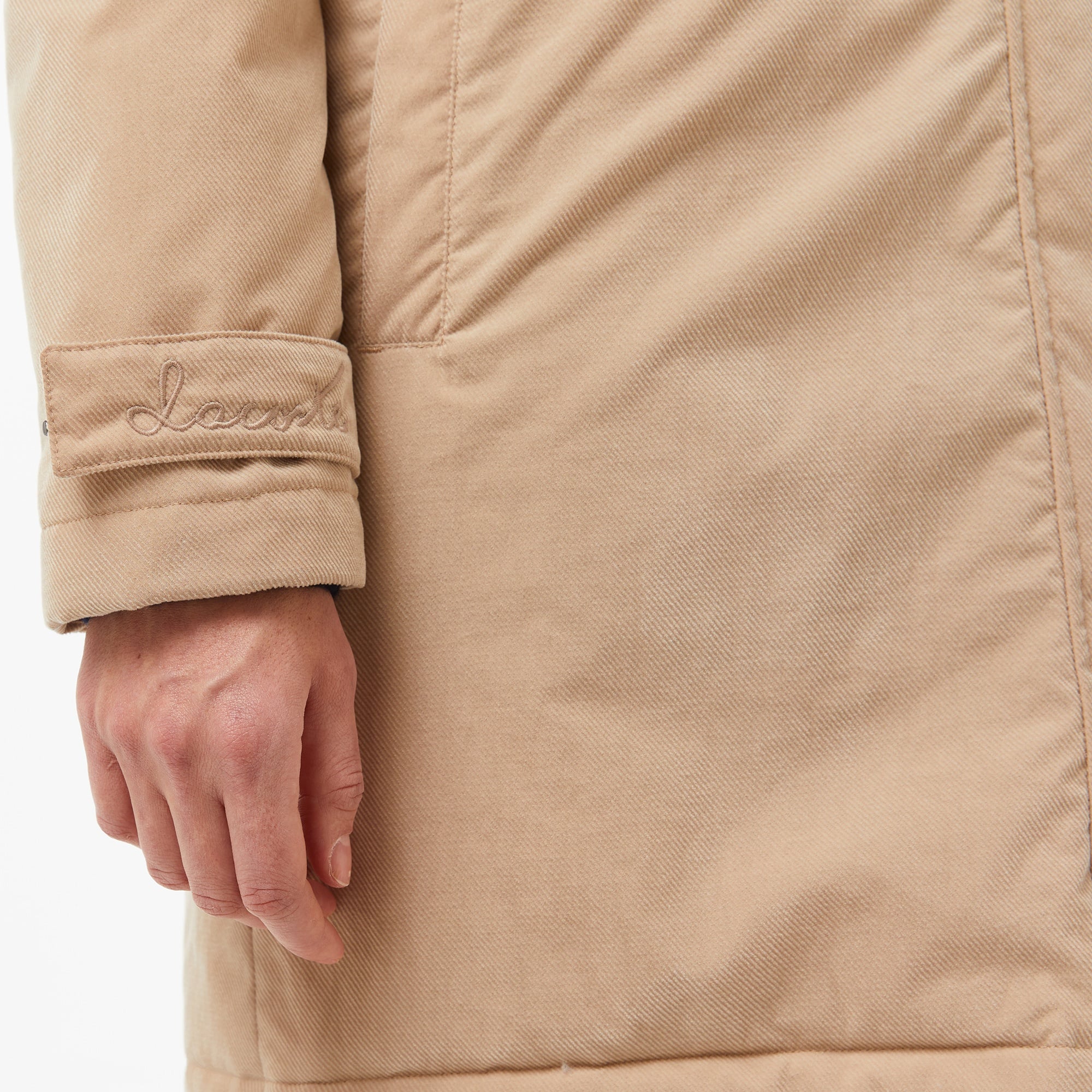 Lacoste Kadın Relaxed Fit Kapüşonlu Bej Mont