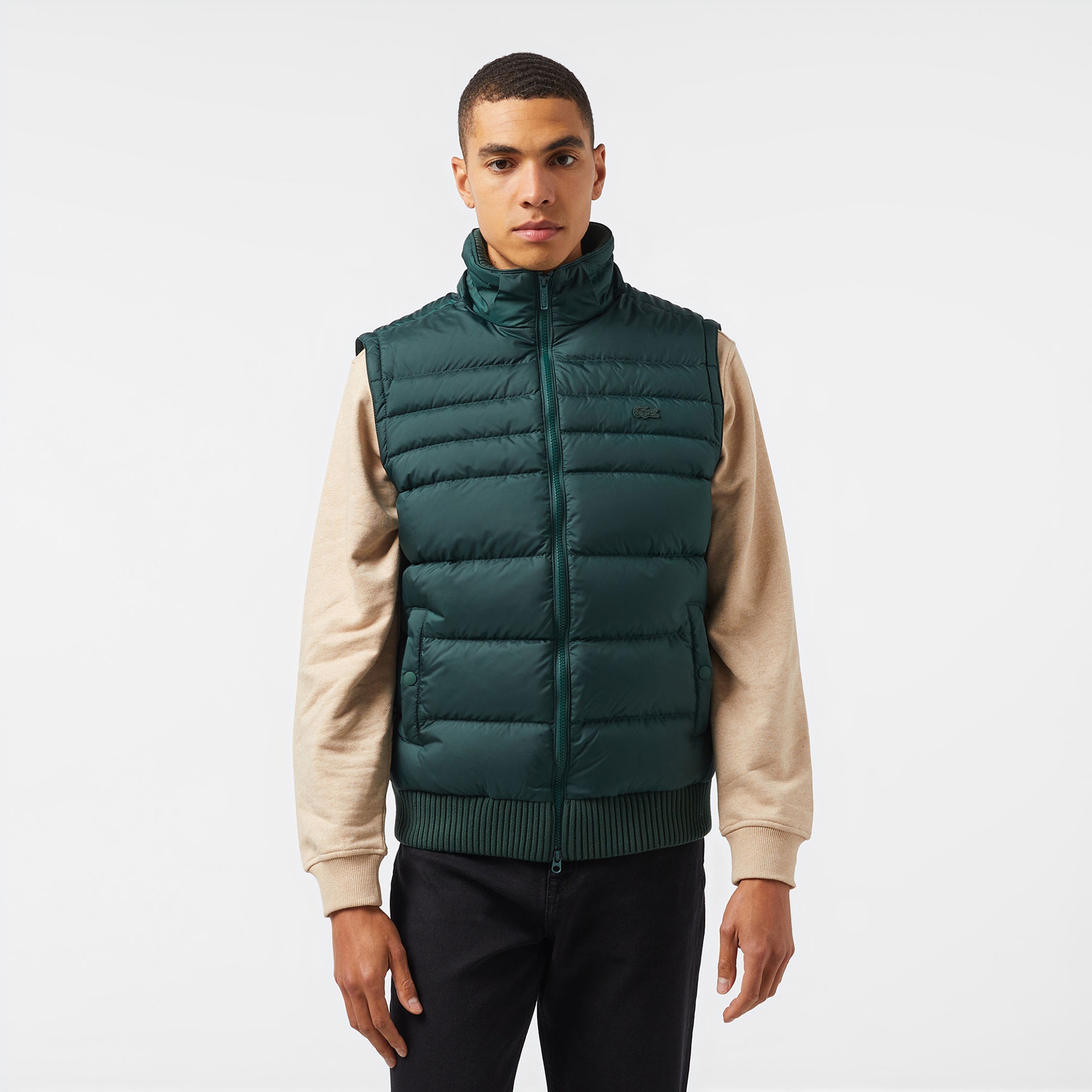 Lacoste Erkek Kapüşonlu Koyu Yeşil Mont