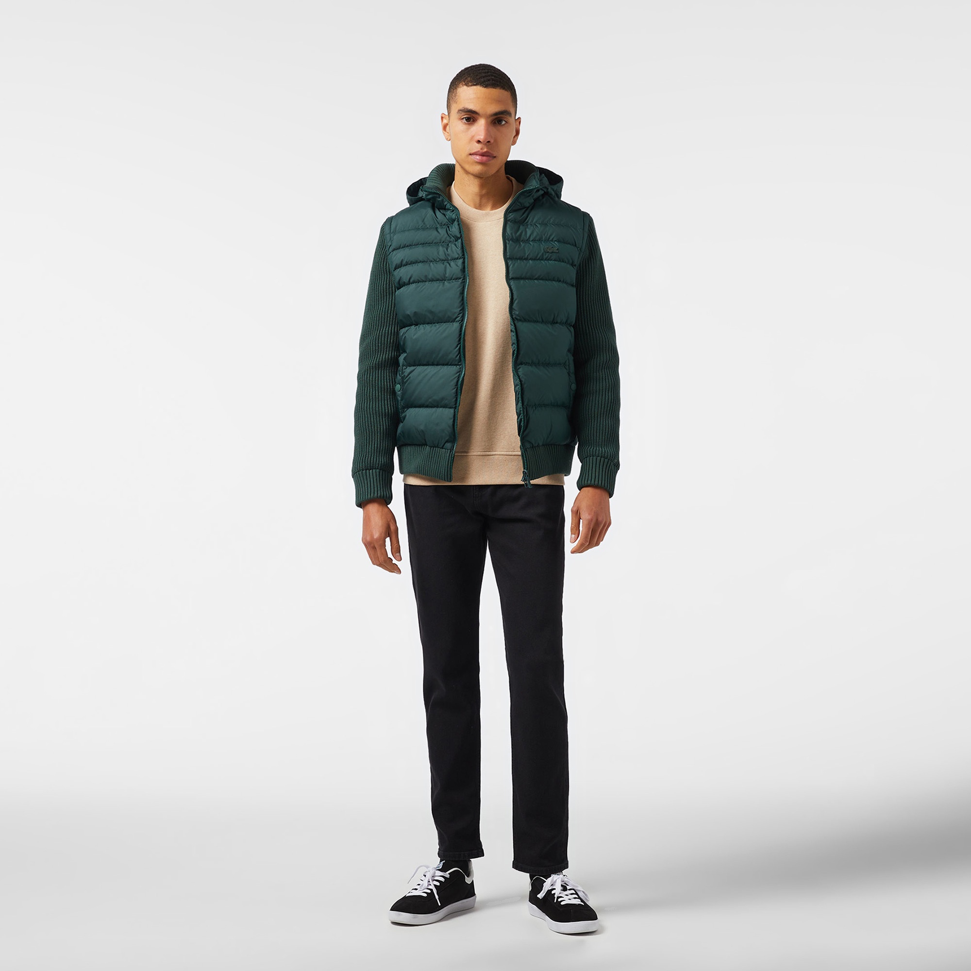 Lacoste Erkek Kapüşonlu Koyu Yeşil Mont