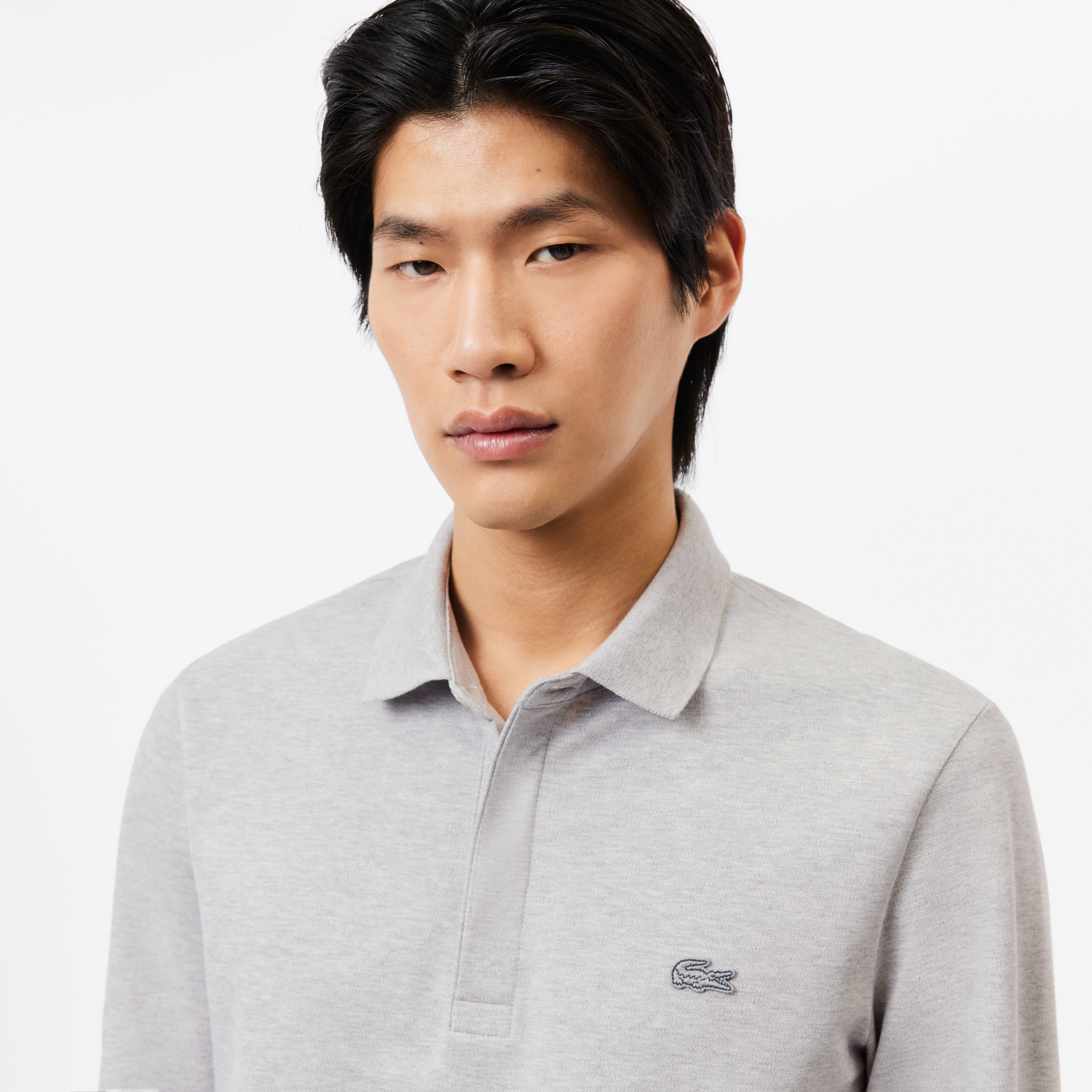 Lacoste Paris Erkek Regular Fit Uzun Kollu Gri Polo