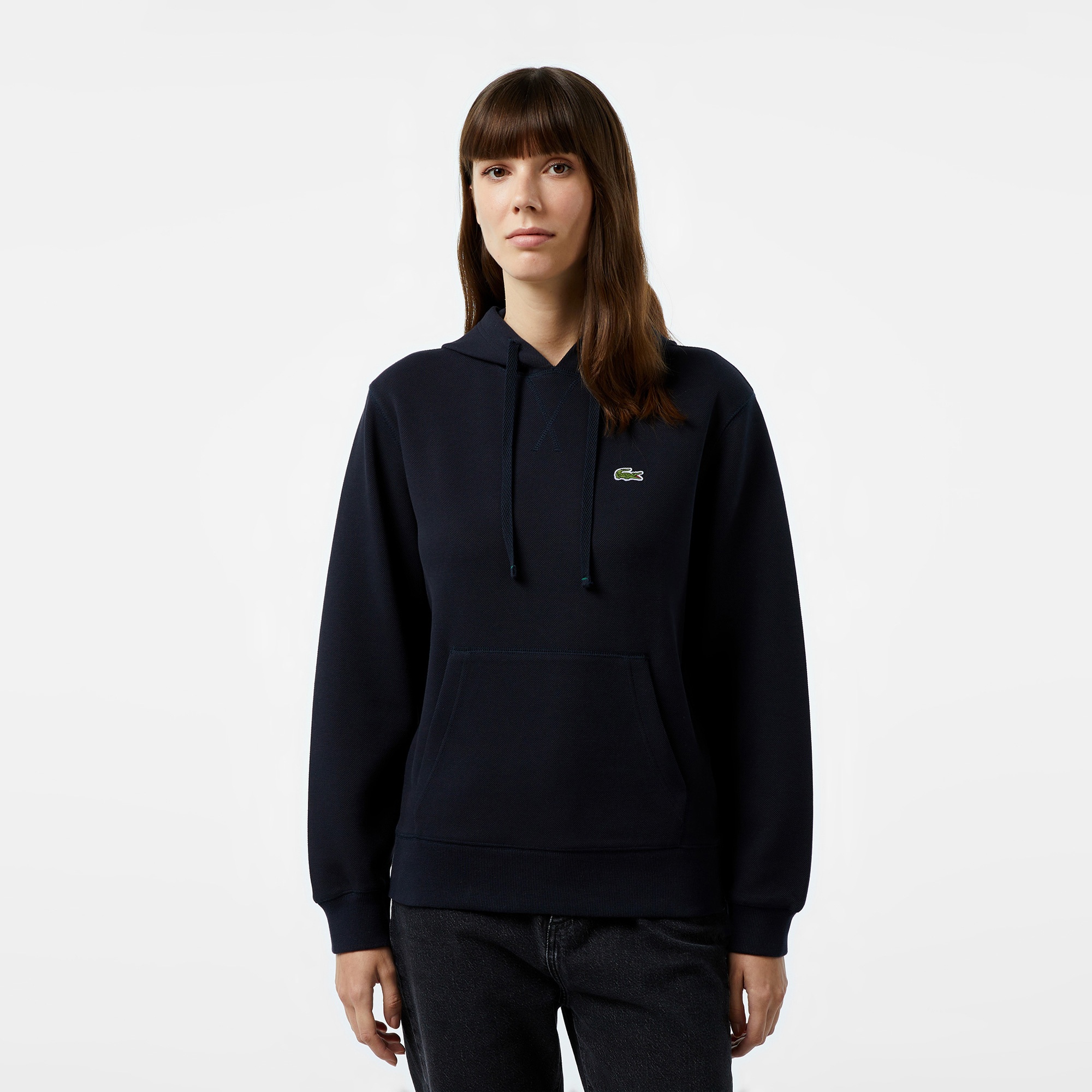Lacoste Kadın Regular Fit Kapüşonlu Lacivert Sweatshirt