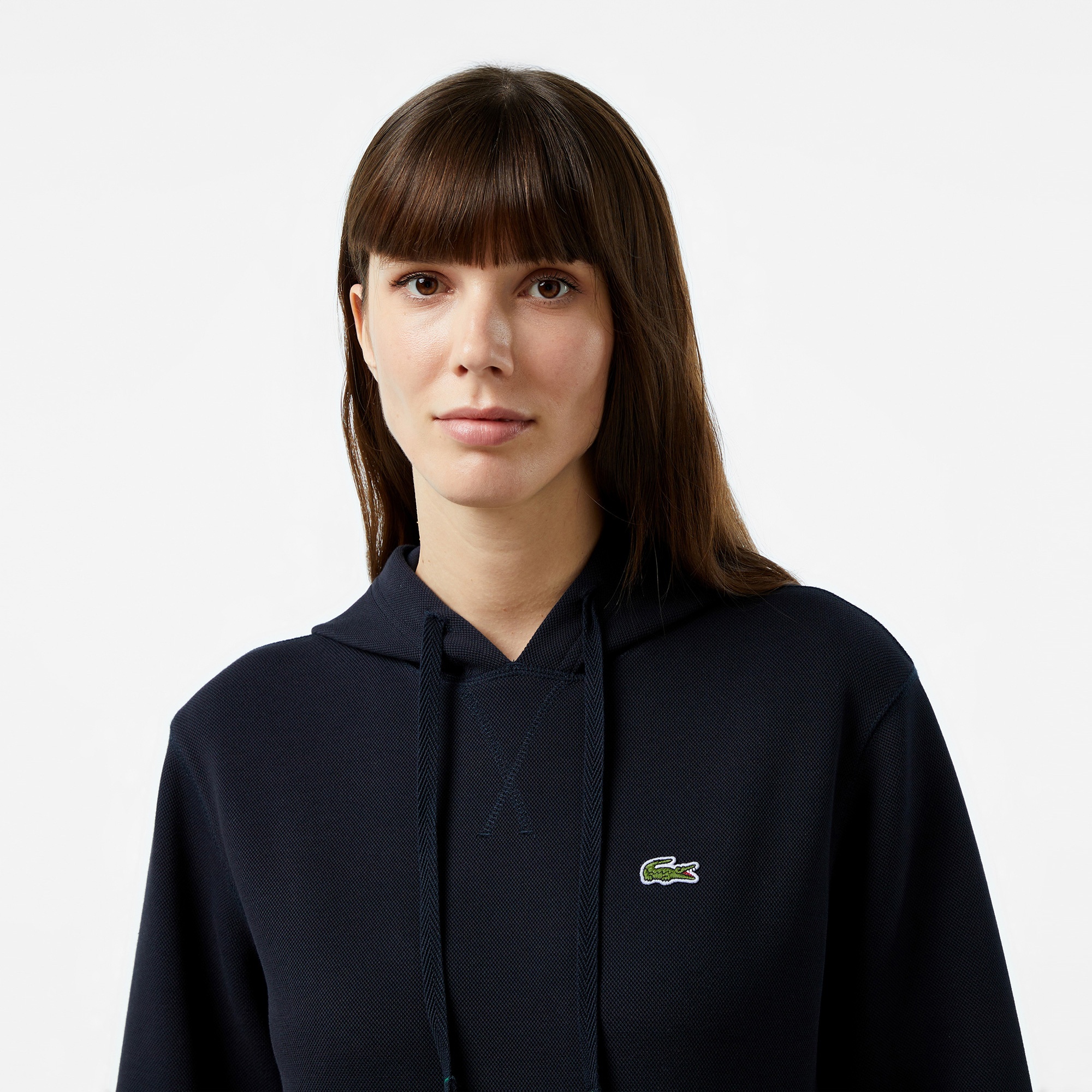 Lacoste Kadın Regular Fit Kapüşonlu Lacivert Sweatshirt