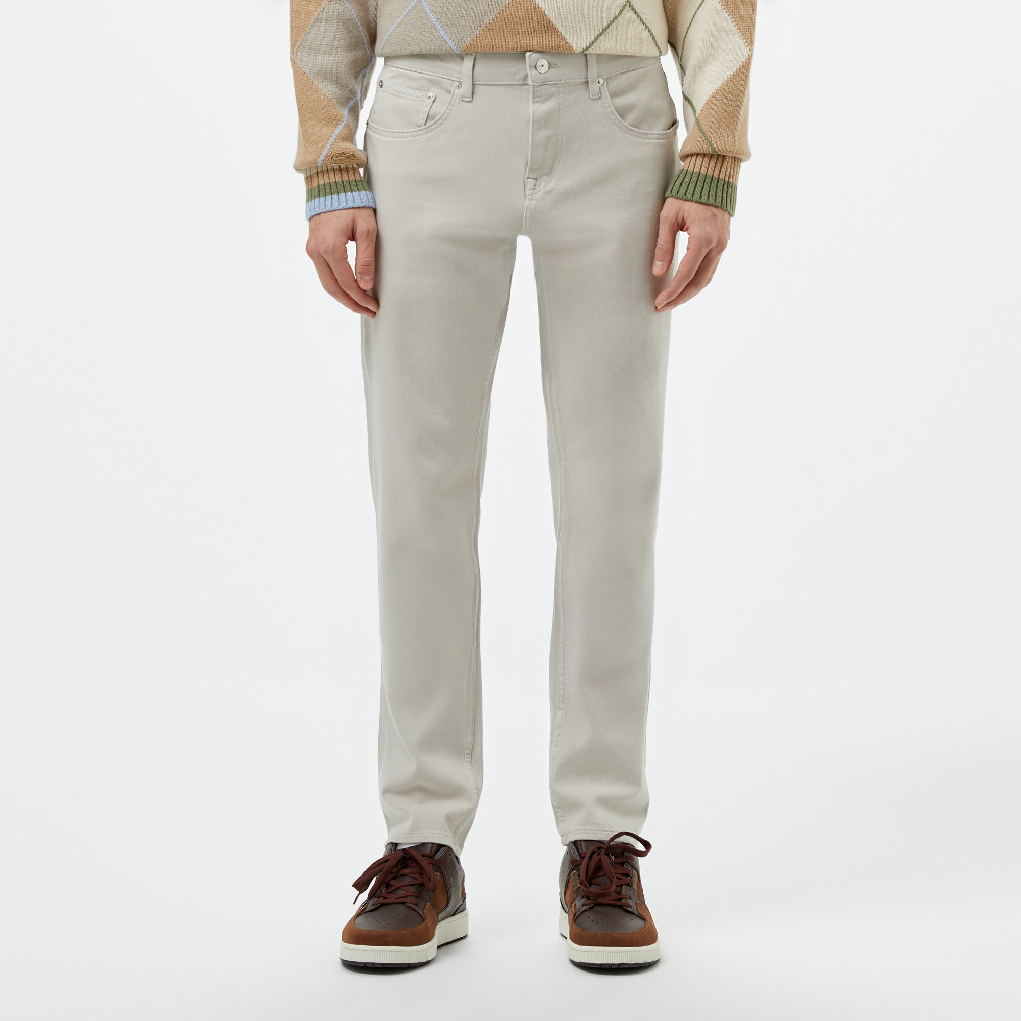 Lacoste Erkek Slim Fit Gri Jean Pantolon