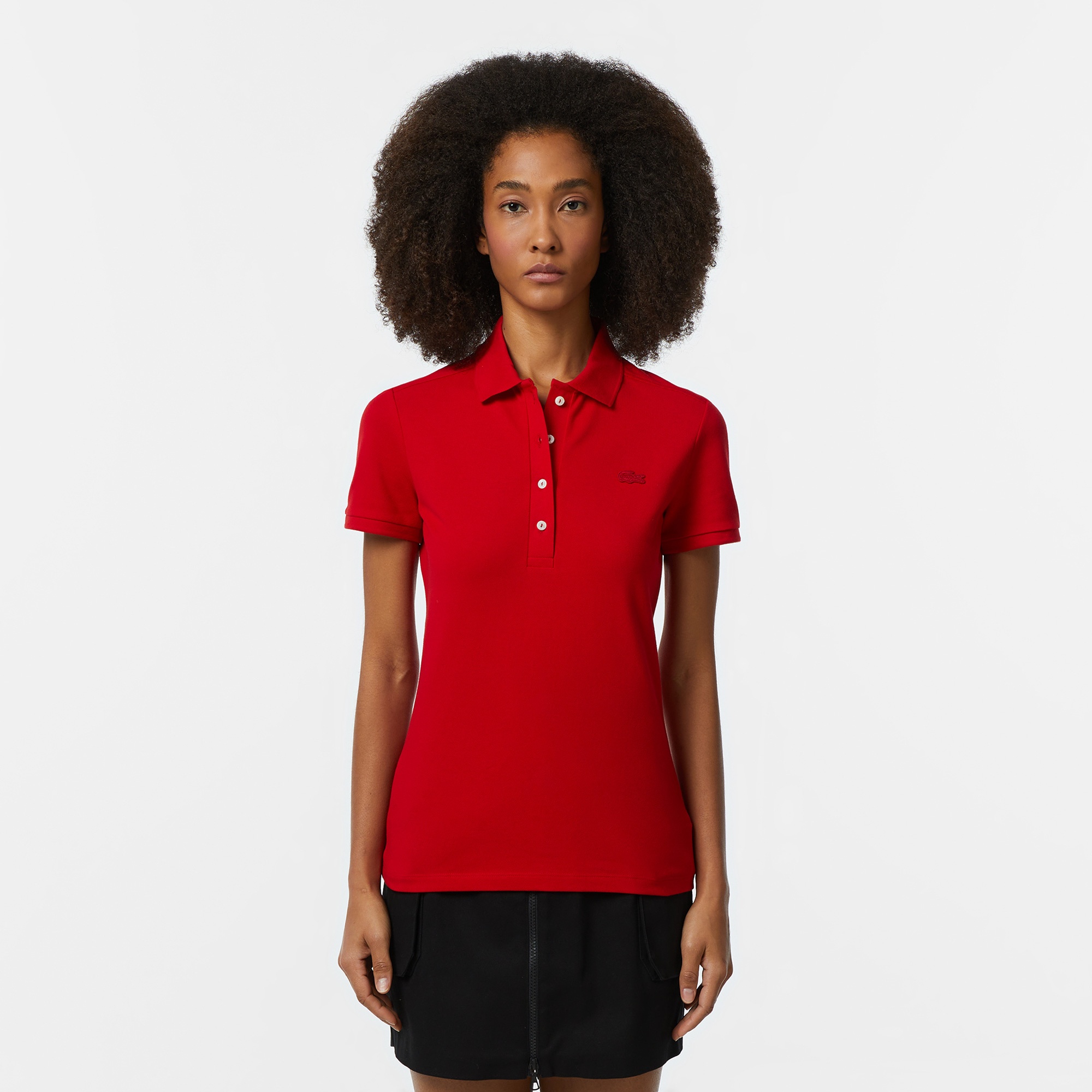 Lacoste Kadın Slim Fit Kırmızı Polo