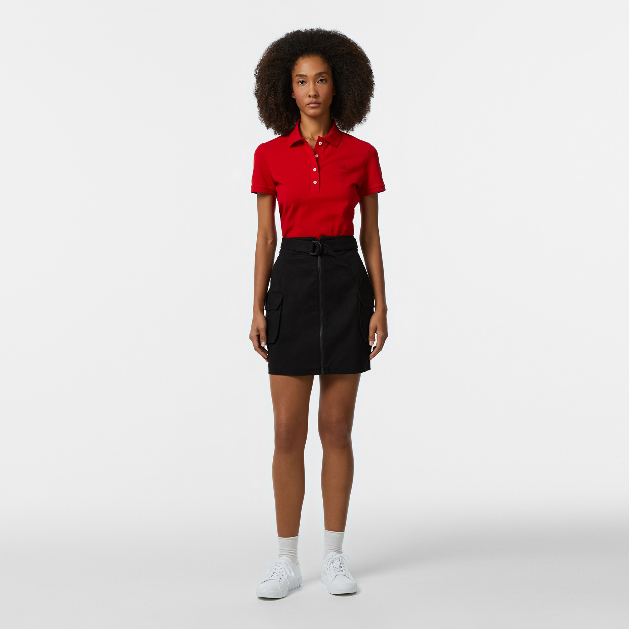 Lacoste Kadın Slim Fit Kırmızı Polo