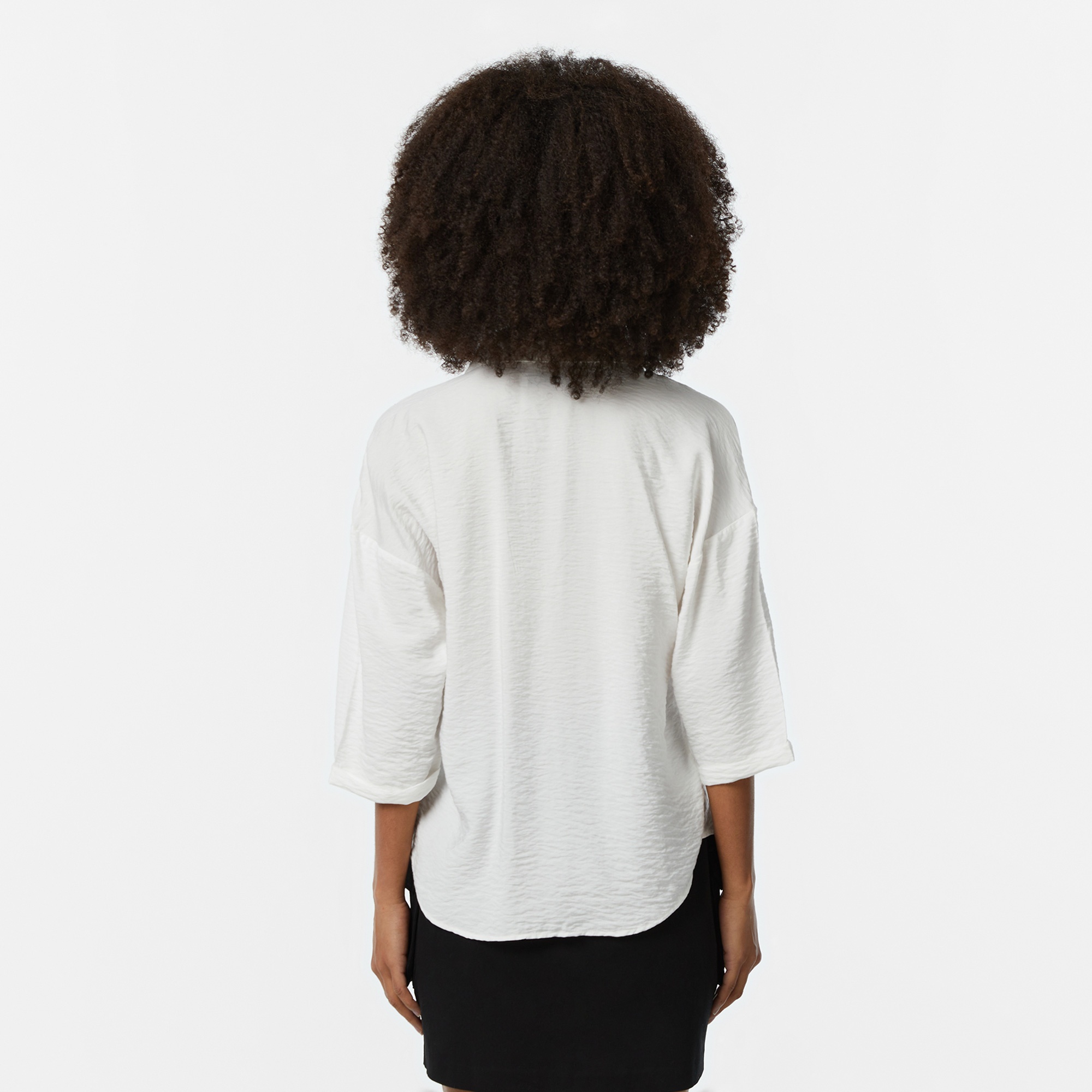 Lacoste Kadın Regular Fit Truvakar Kollu V Yaka Beyaz Bluz