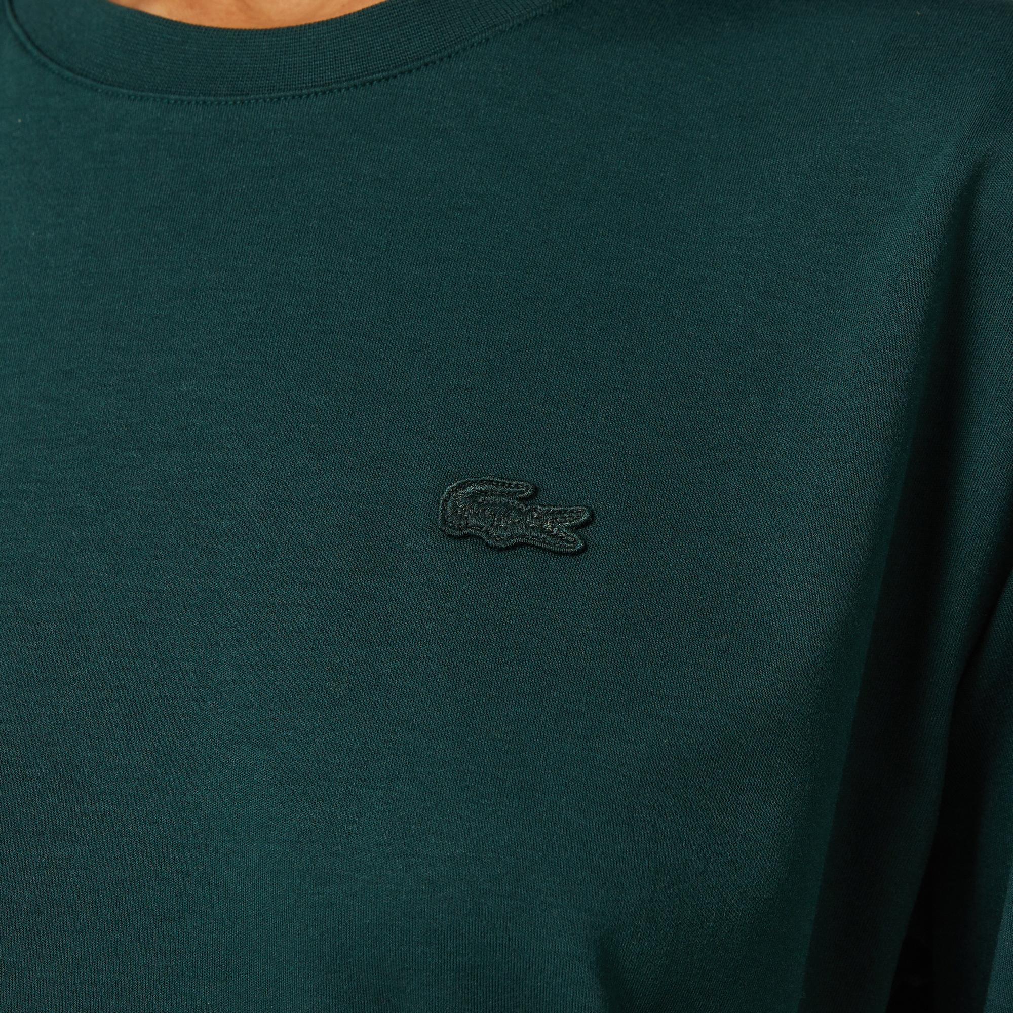 Lacoste Kadın Relaxed Fit Bisiklet Yaka Koyu Yeşil T-Shirt