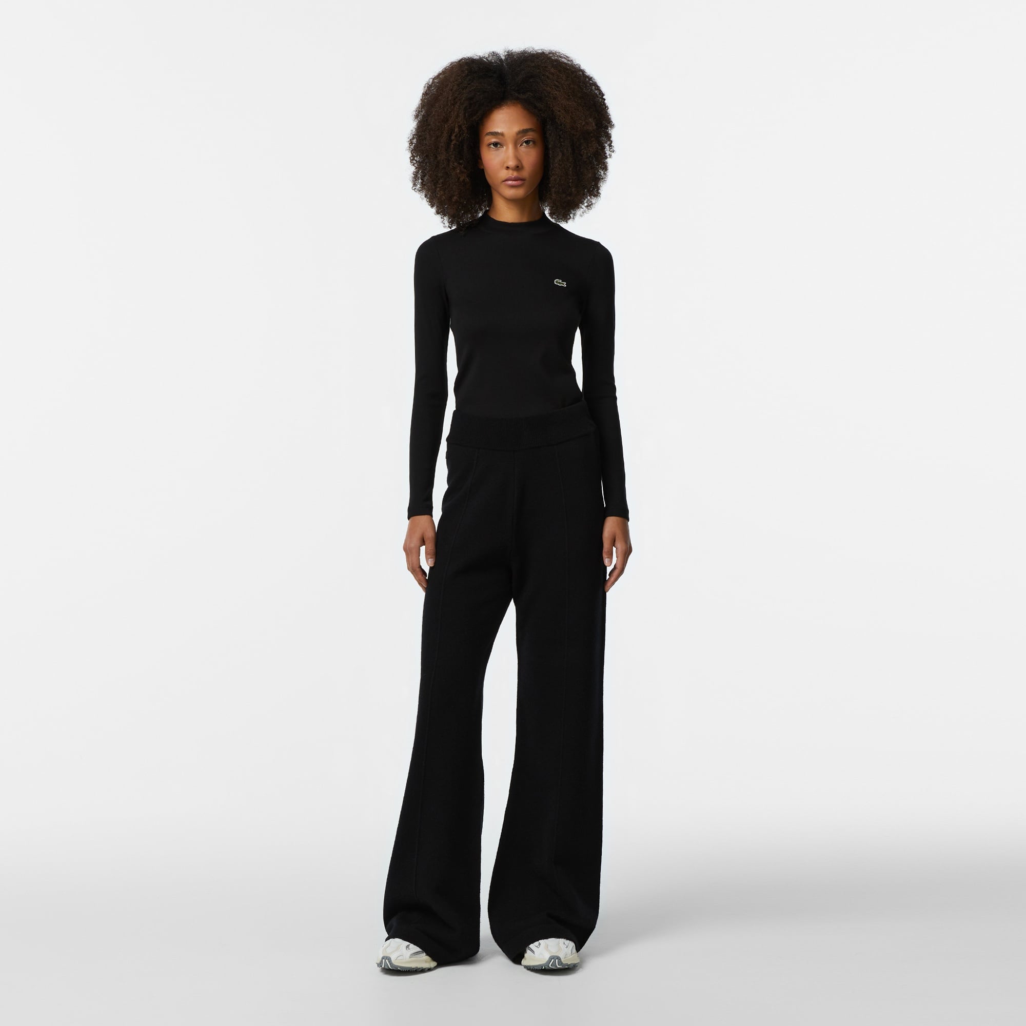 Kadın Slim Fit Uzun Kollu Bisiklet Yaka Siyah T-Shirt