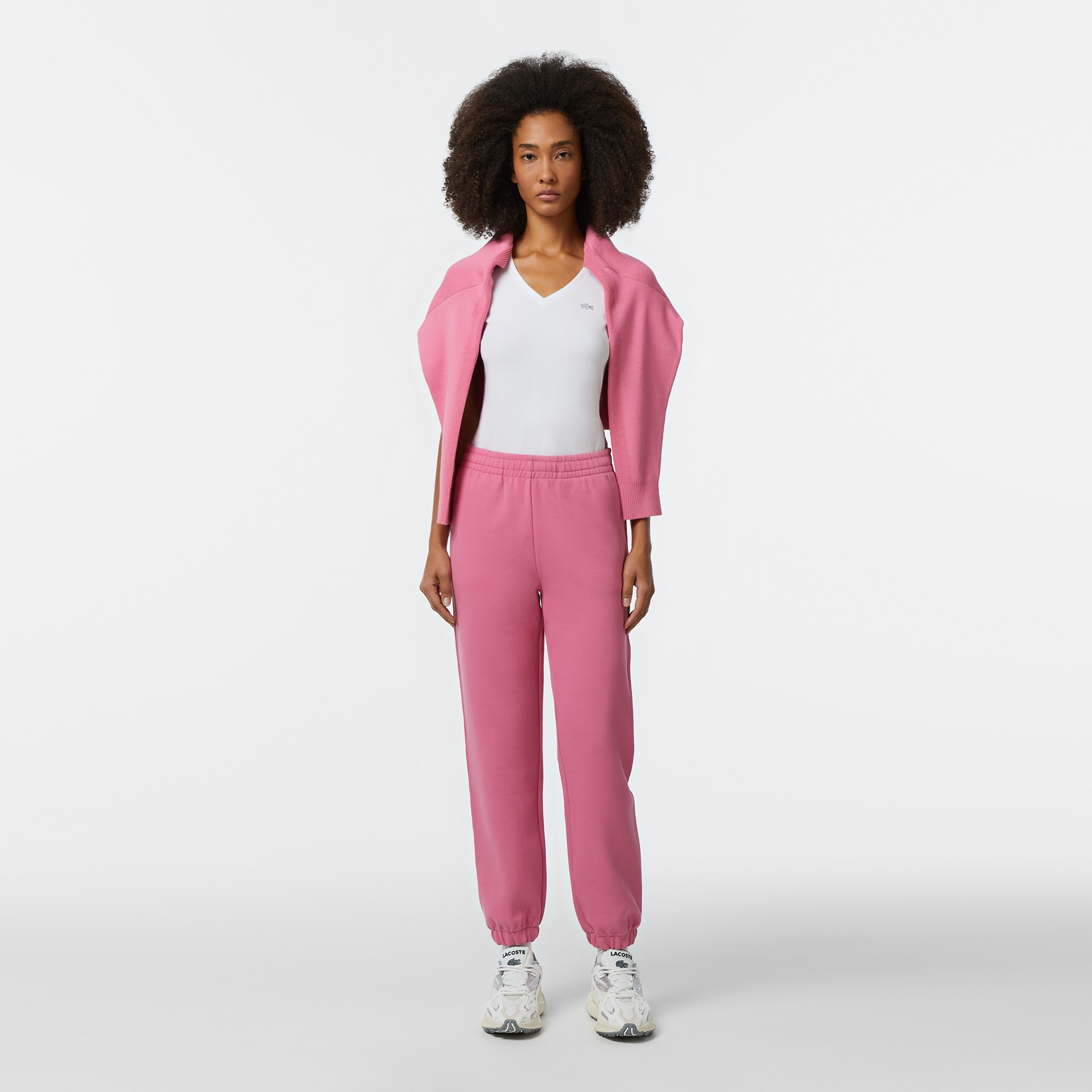 Kadın Slim Fit V Yaka Beyaz T-Shirt