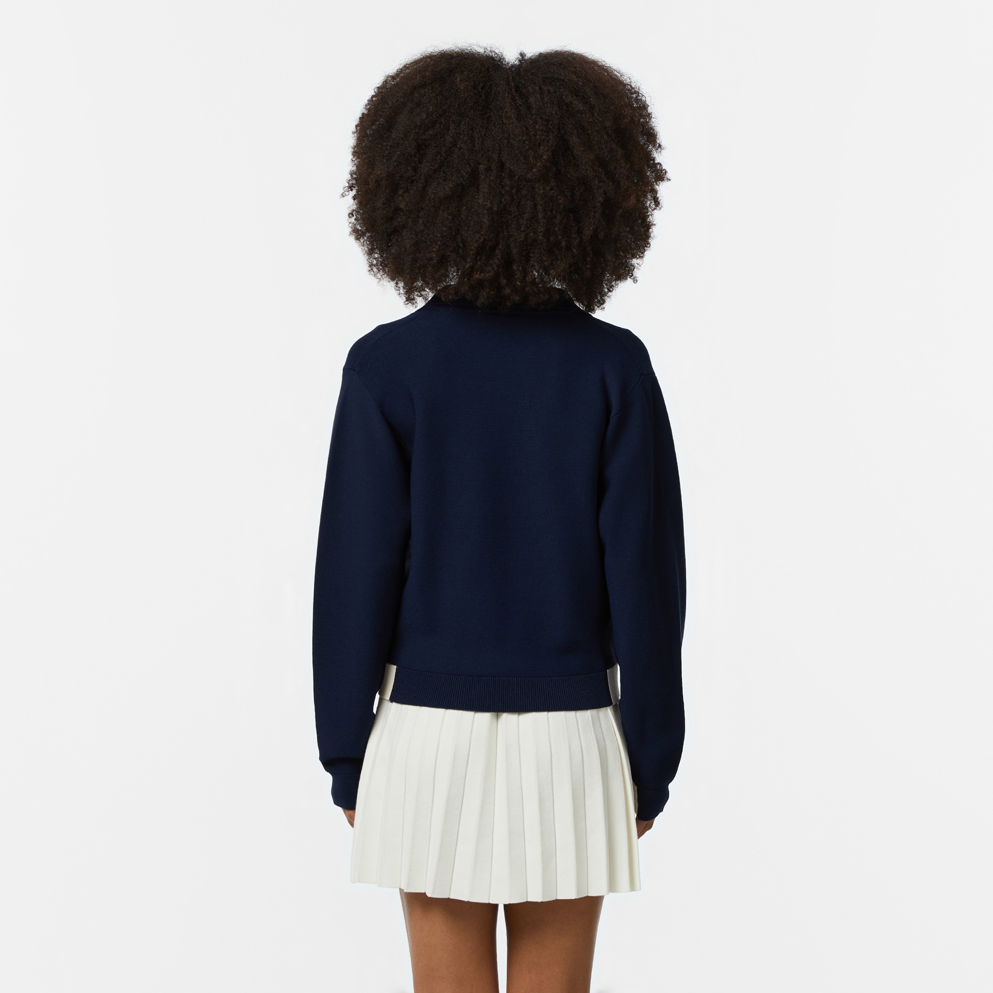 Lacoste Kadın Regular Fit Polo Yaka Renk Bloklu Lacivert Triko