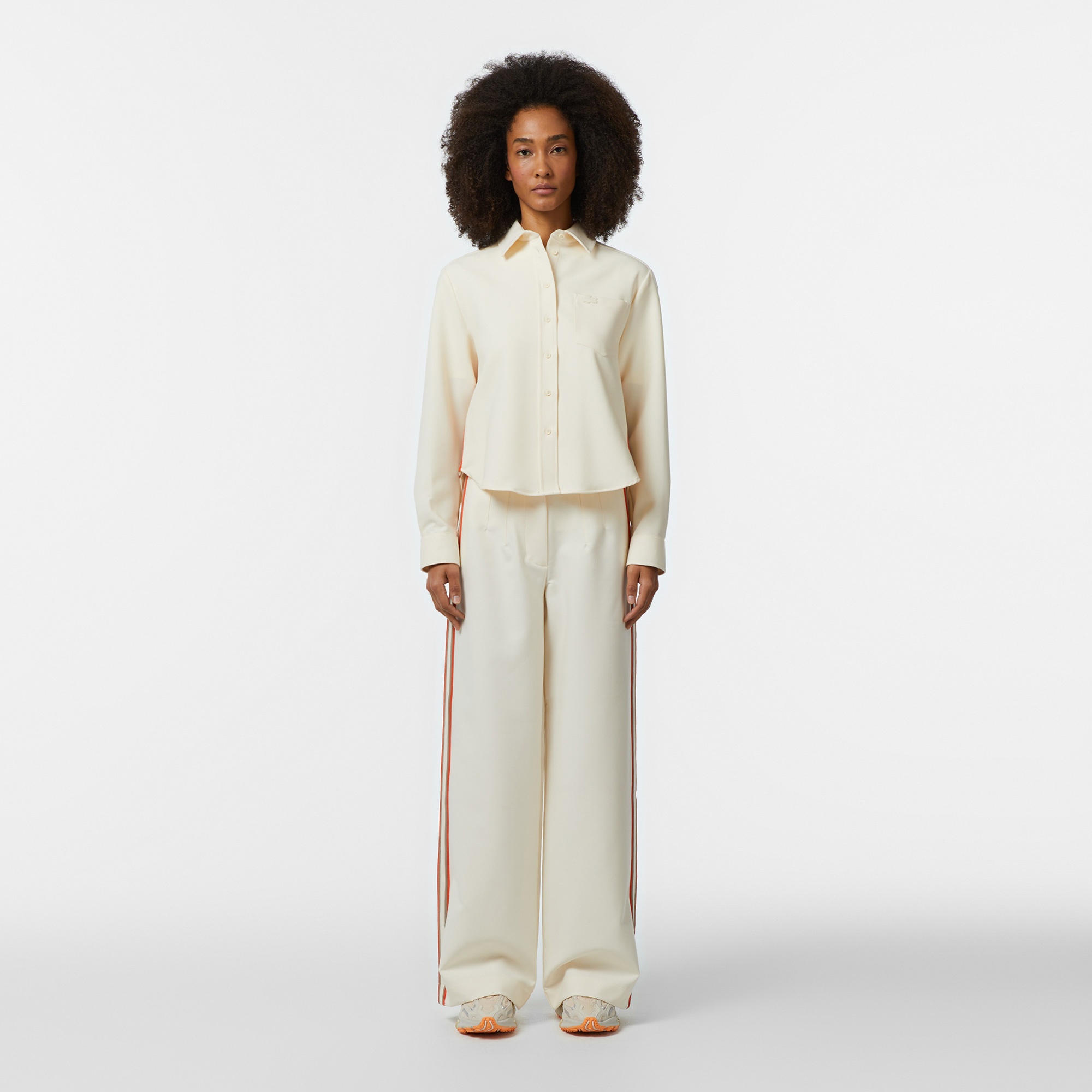 Lacoste Kadın Oversize Fit Krem Gömlek