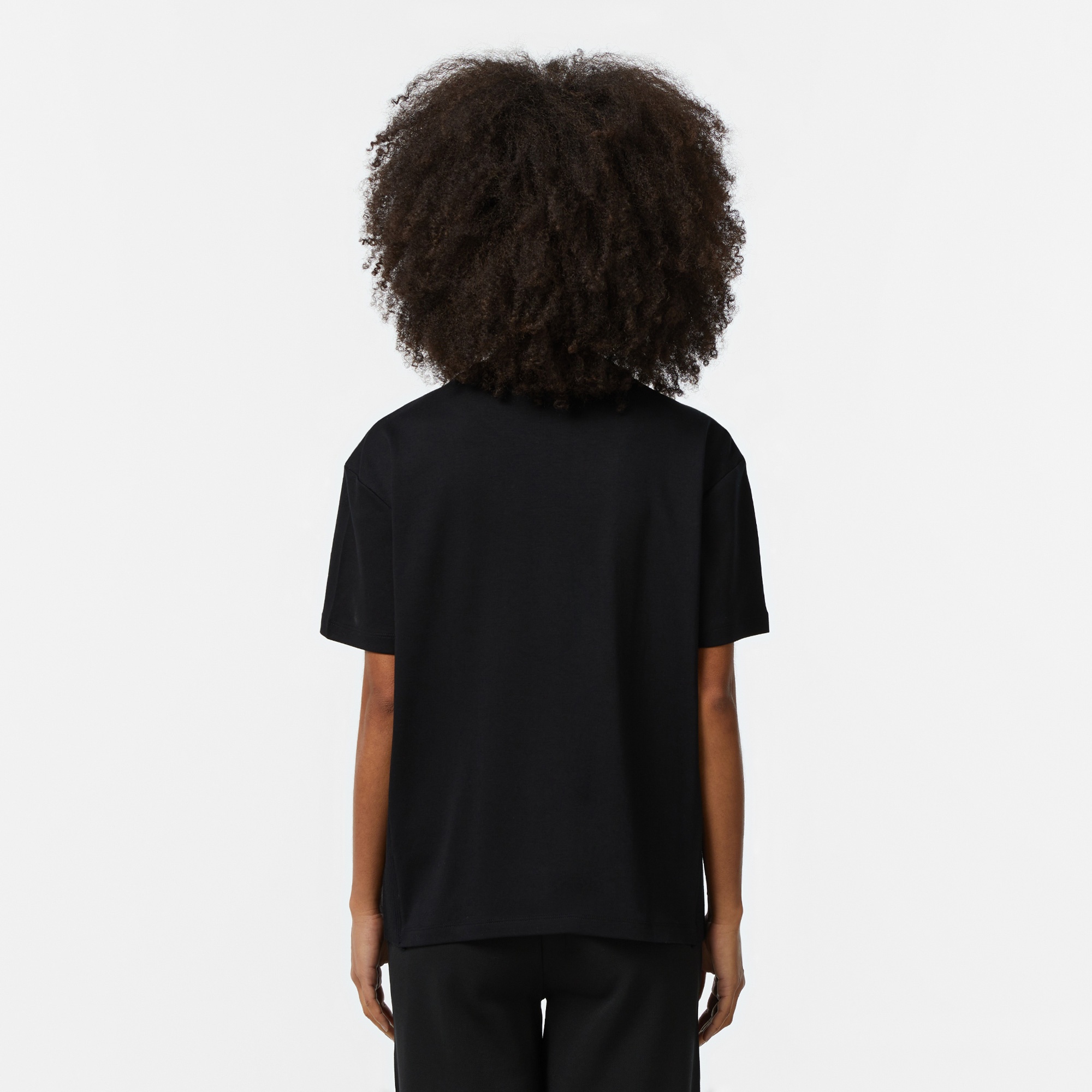 Lacoste Kadın Relaxed Fit Bisiklet Yaka Siyah T-Shirt