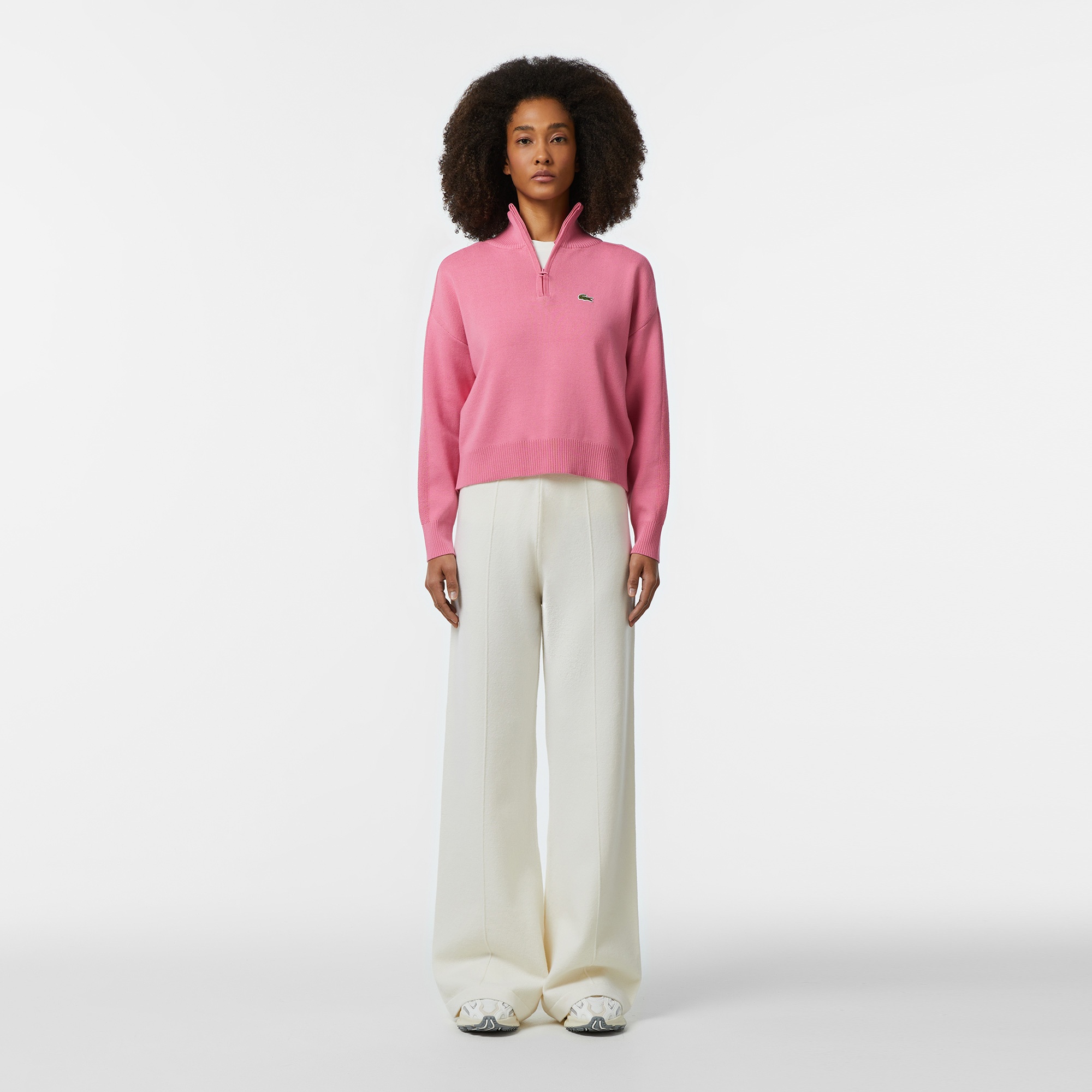 Lacoste Kadın Relaxed Fit Beyaz Pantolon