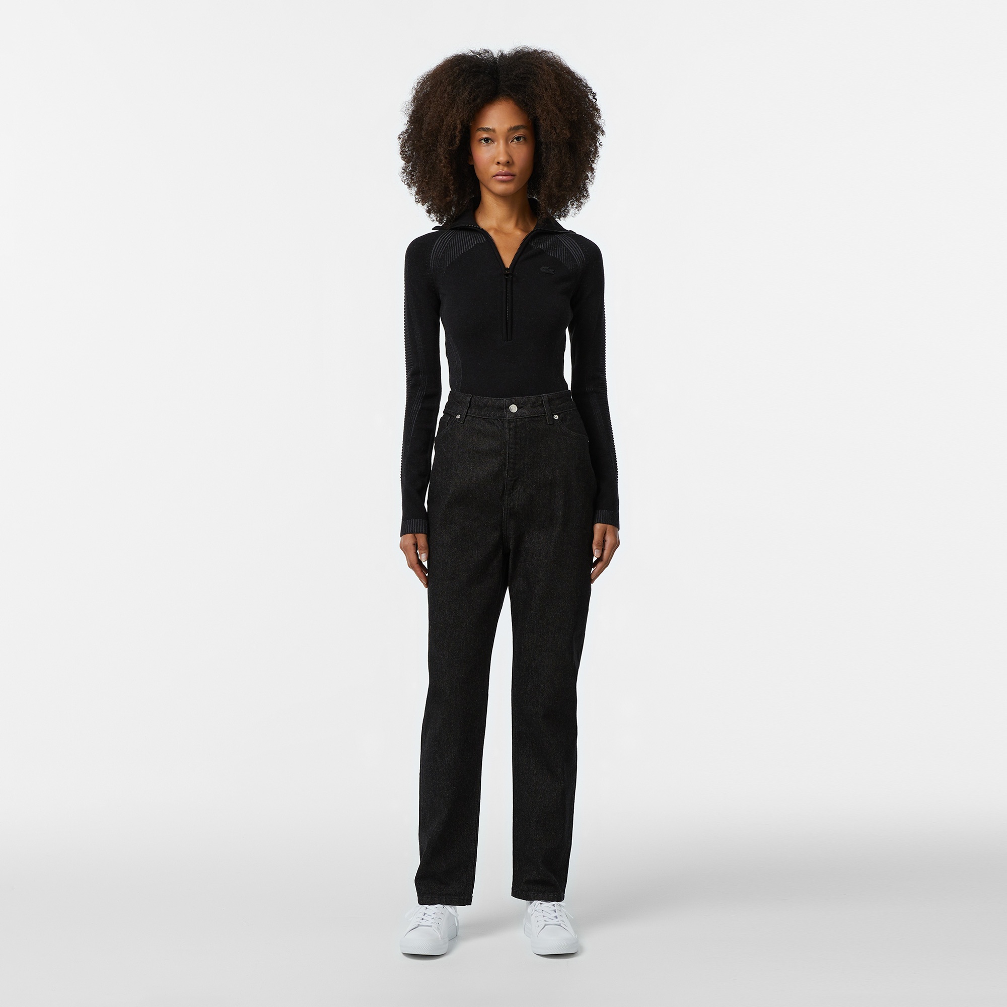 Lacoste Kadın Regular Fit Denim Siyah Pantolon