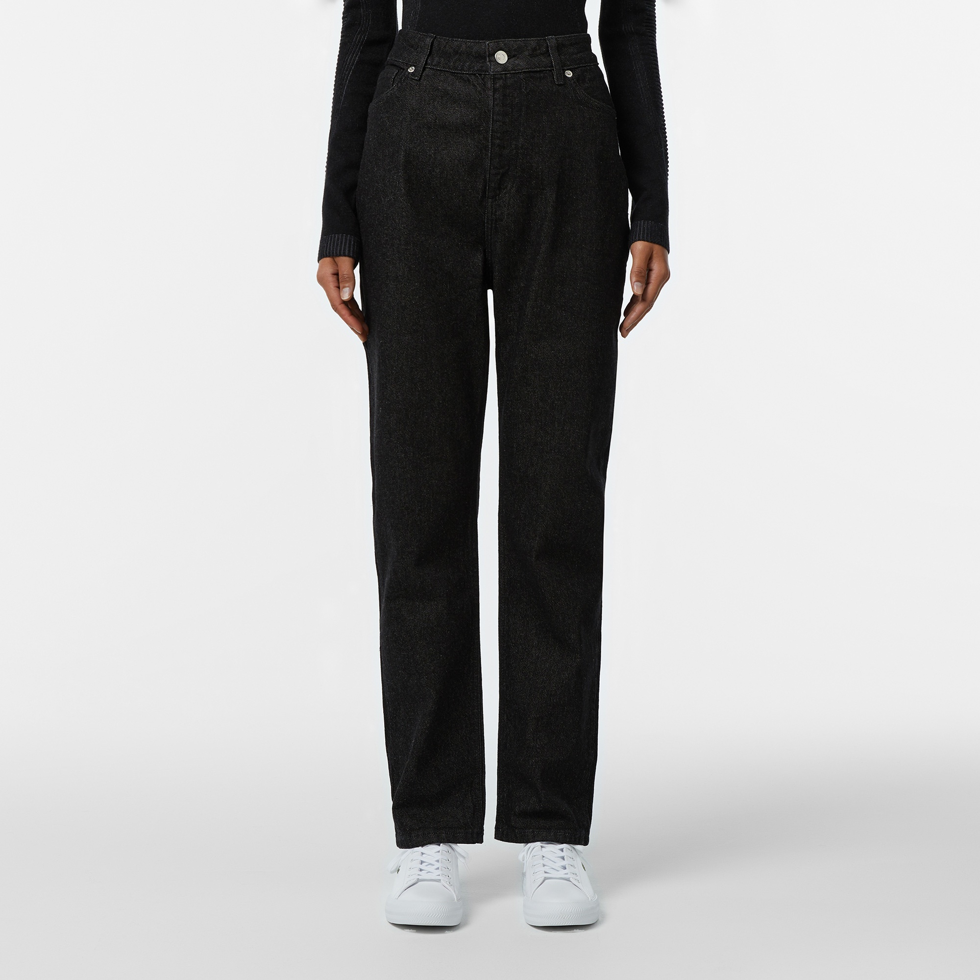 Lacoste Kadın Regular Fit Denim Siyah Pantolon