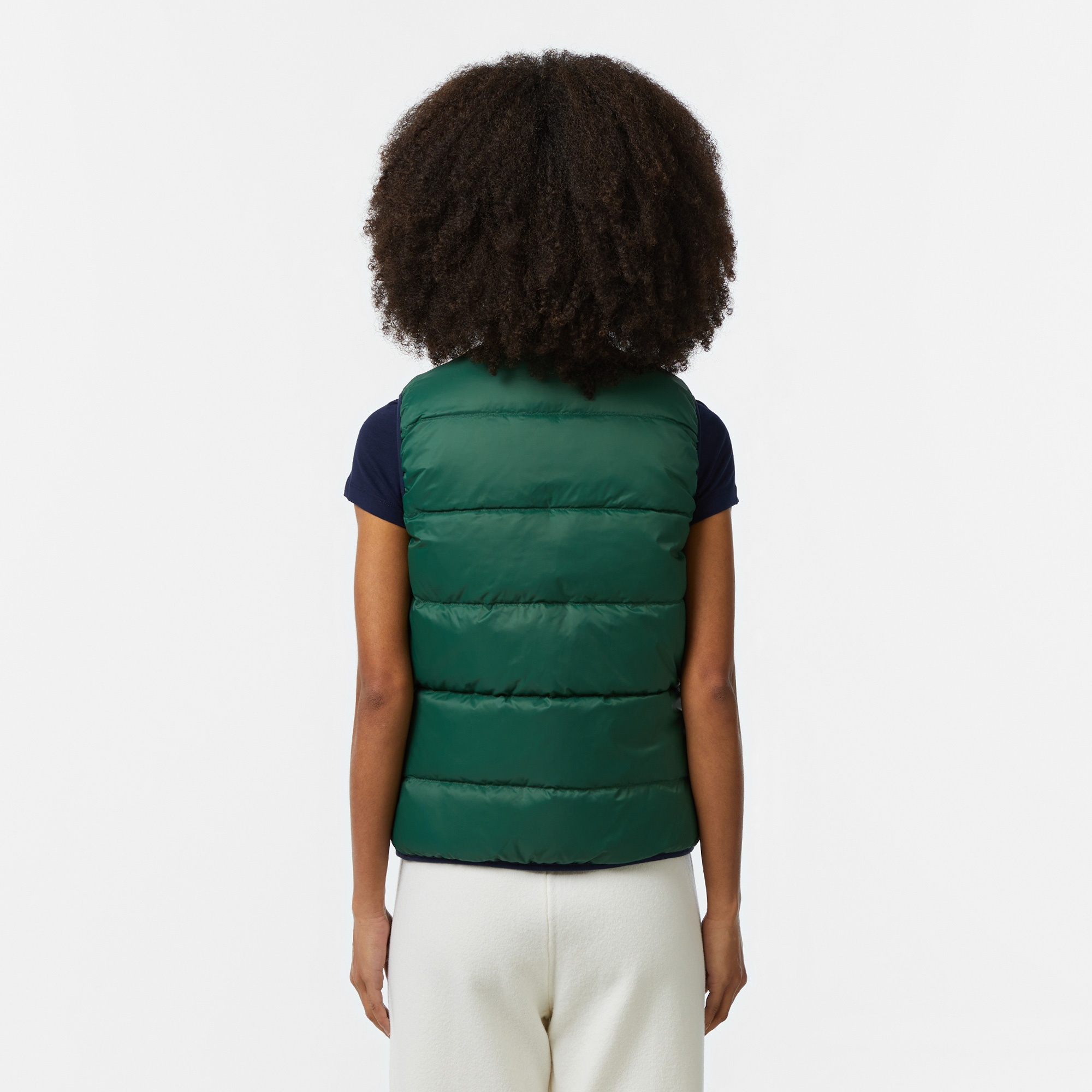 Lacoste Kadın Kapitone Regular Fit Dik Yaka Çift Taraflı Lacivert Yelek