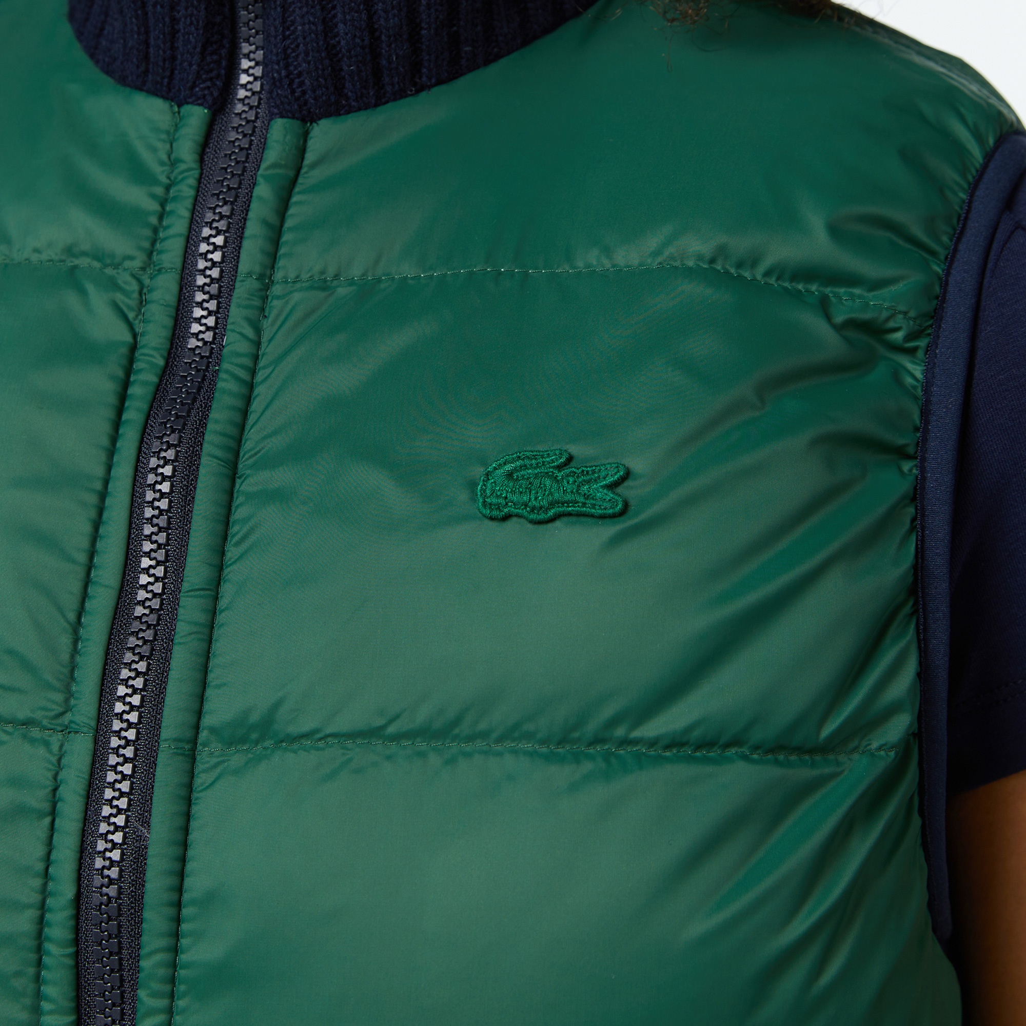 Lacoste Kadın Kapitone Regular Fit Dik Yaka Çift Taraflı Lacivert Yelek