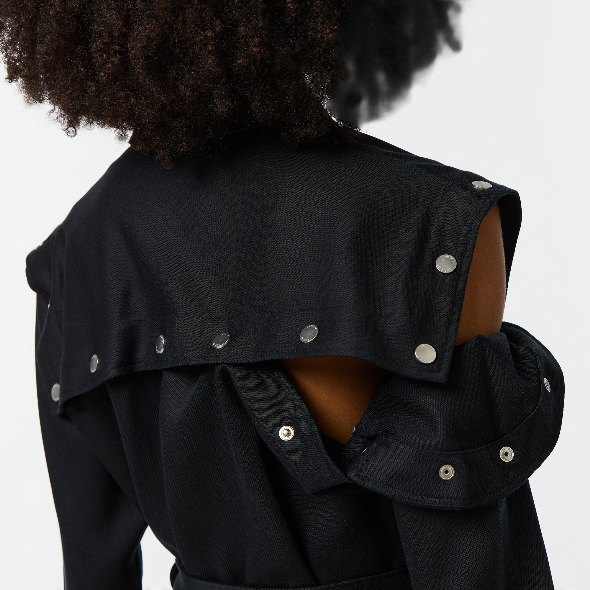 Lacoste Kadın Relaxed Fit Uzun Kollu Gömlek Yaka Siyah Elbise