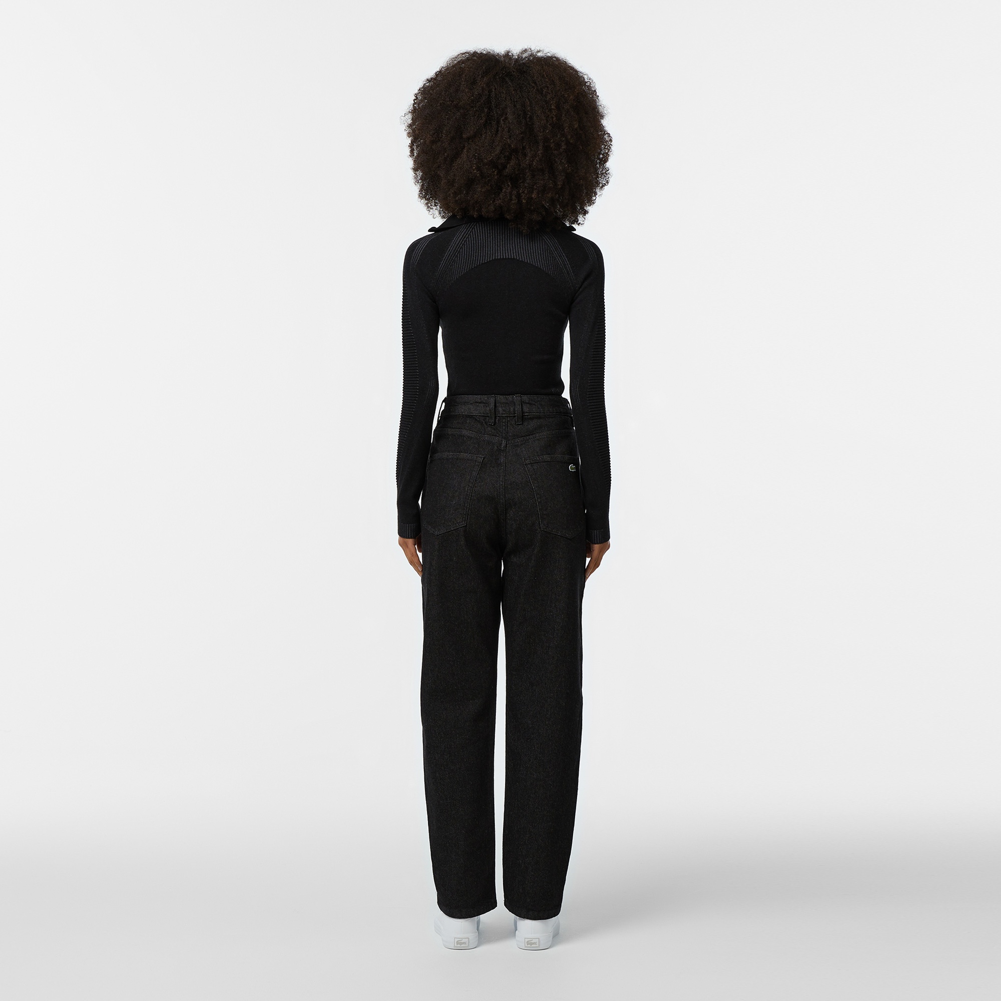 Lacoste Kadın Regular Fit Denim Siyah Pantolon