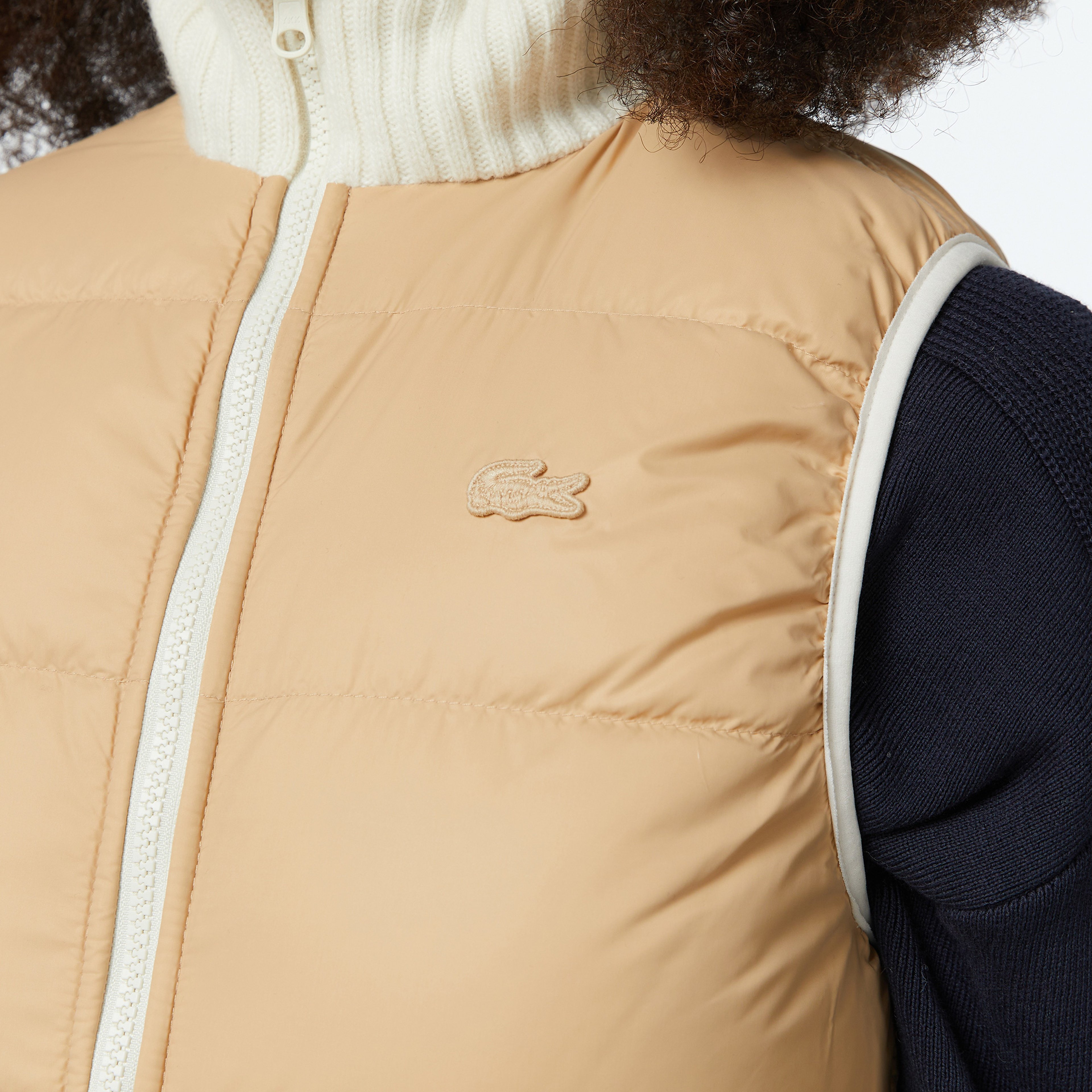 Kadın Regular Fit Dik Yaka Kapitone Çift Taraflı Beyaz Yelek