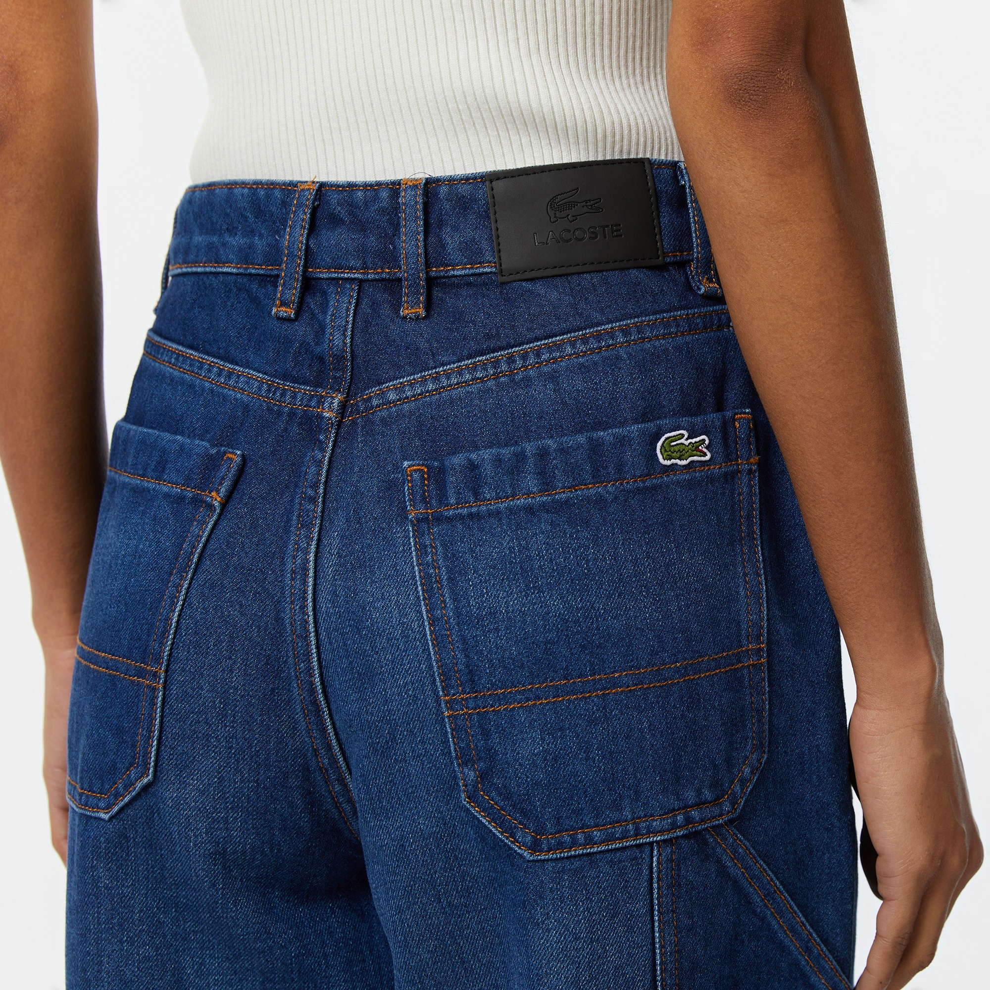 Lacoste Kadın Wide Fit Mavi Jean Pantolon