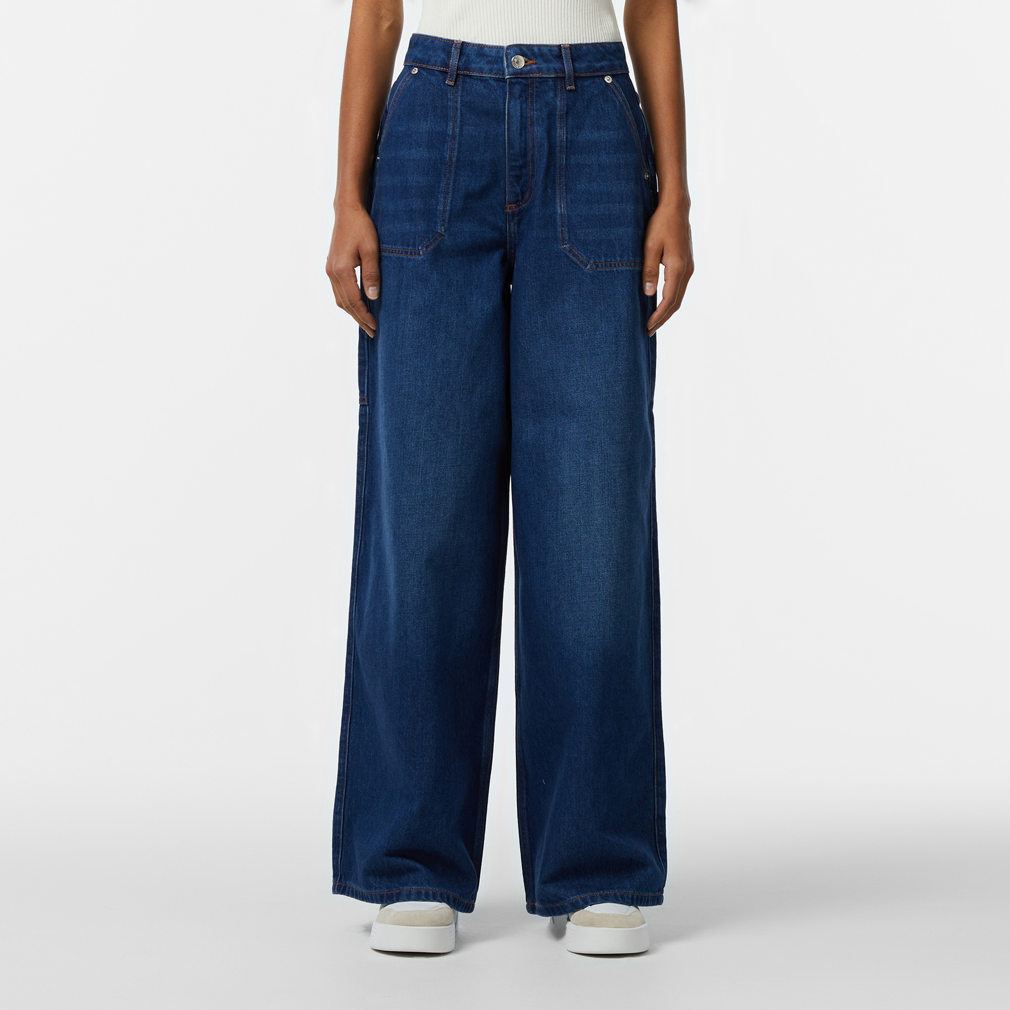 Lacoste Kadın Wide Fit Mavi Jean Pantolon