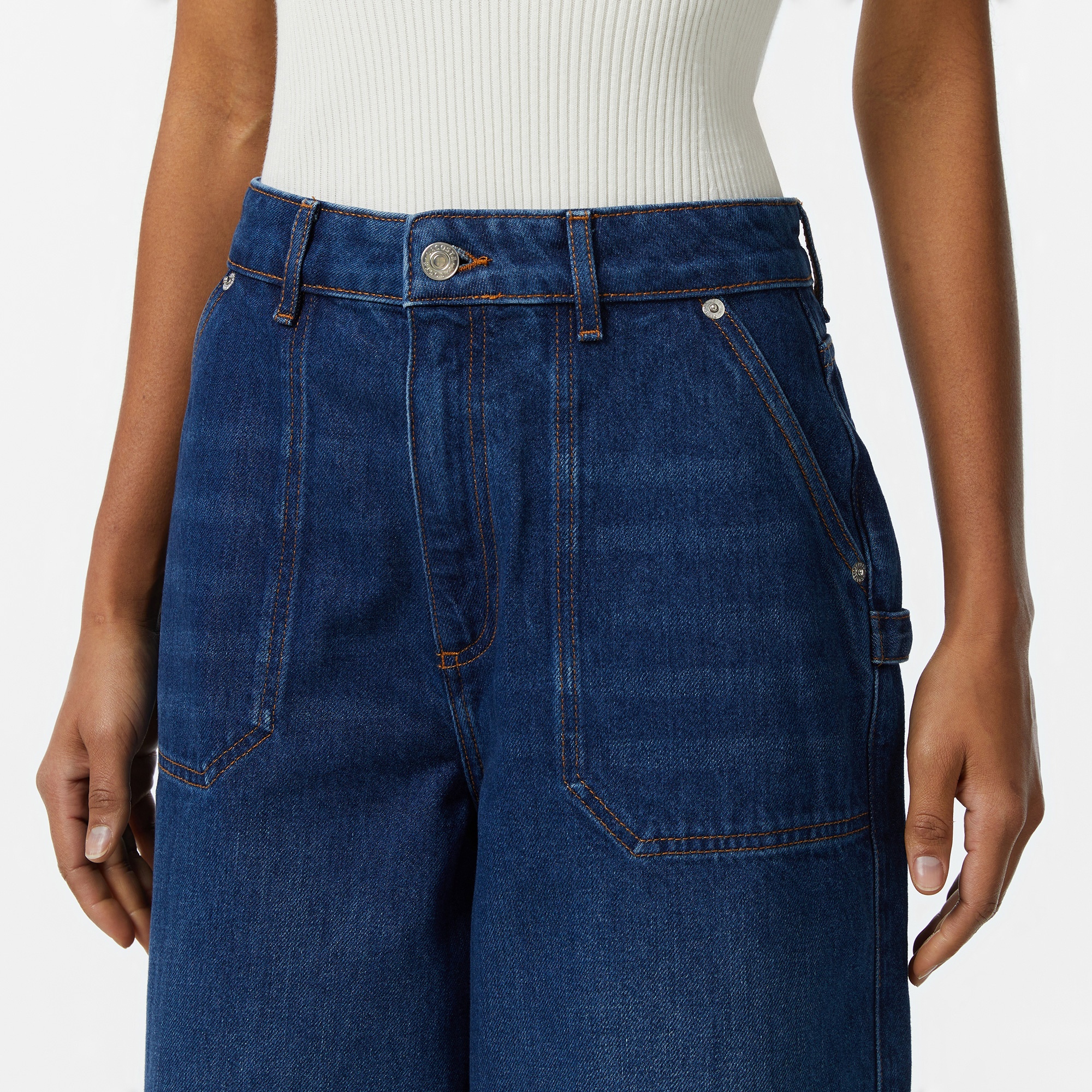 Lacoste Kadın Wide Fit Mavi Jean Pantolon