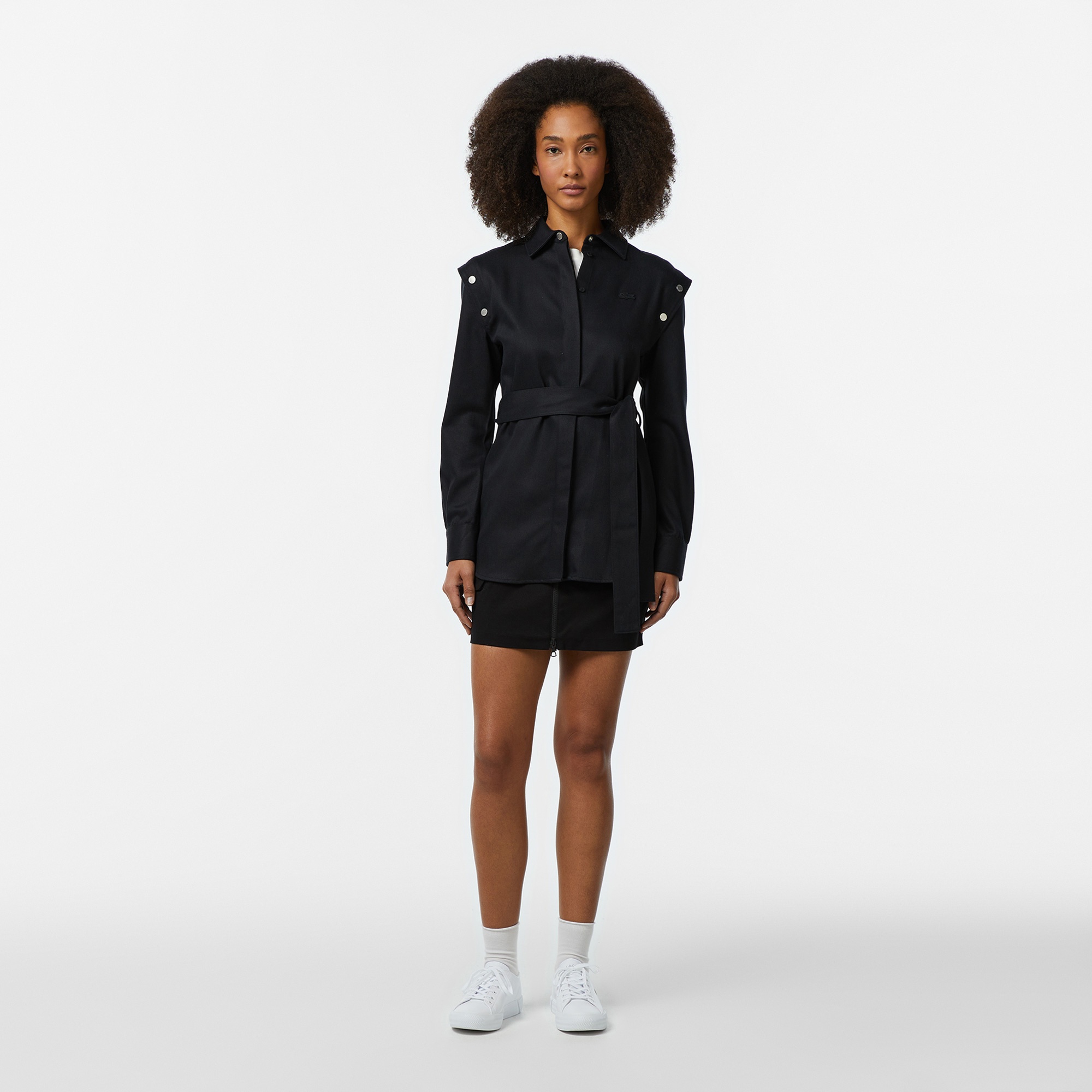 Lacoste Kadın Regular Fit Siyah Gömlek