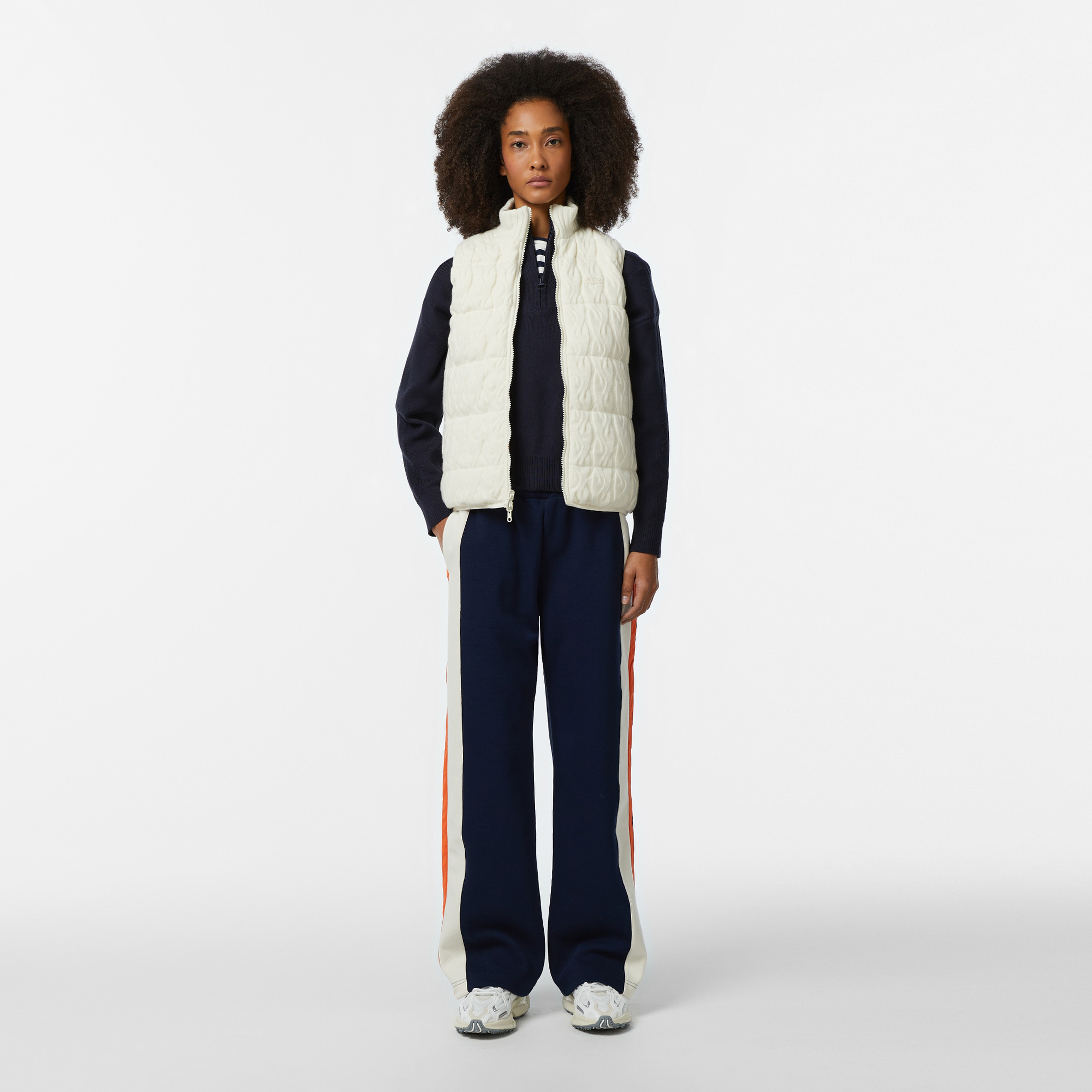 Kadın Regular Fit Dik Yaka Kapitone Çift Taraflı Beyaz Yelek