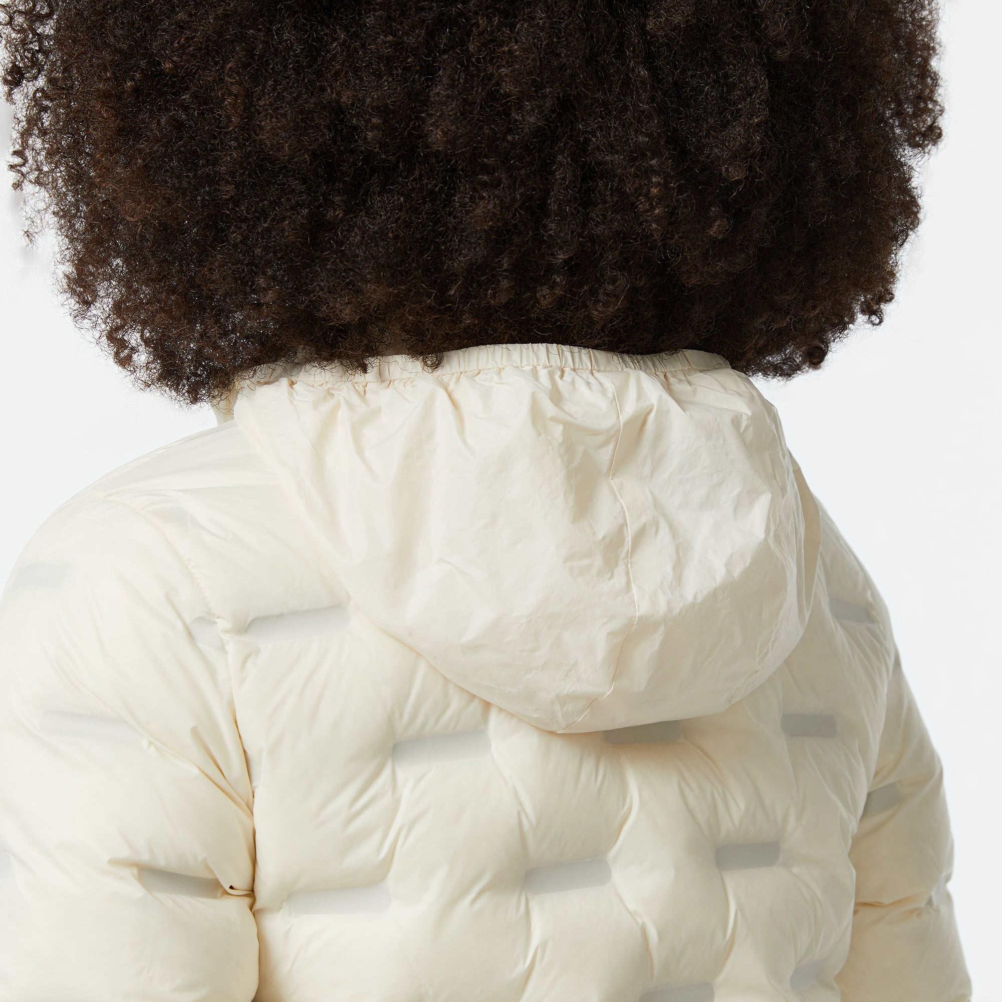 Kadın Regular Fit Kapüşonlu Kapitone Beyaz Mont