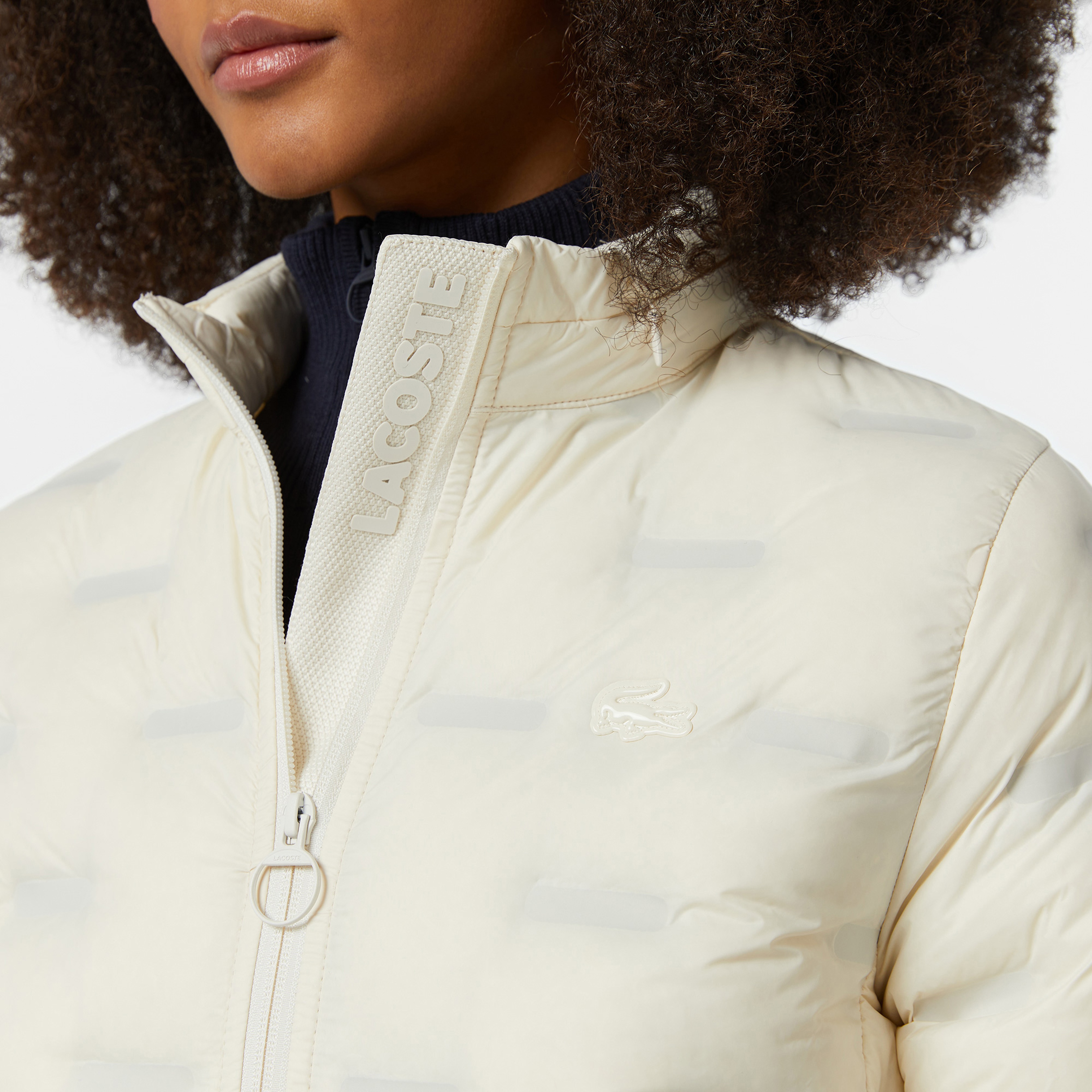 Kadın Regular Fit Kapüşonlu Kapitone Beyaz Mont