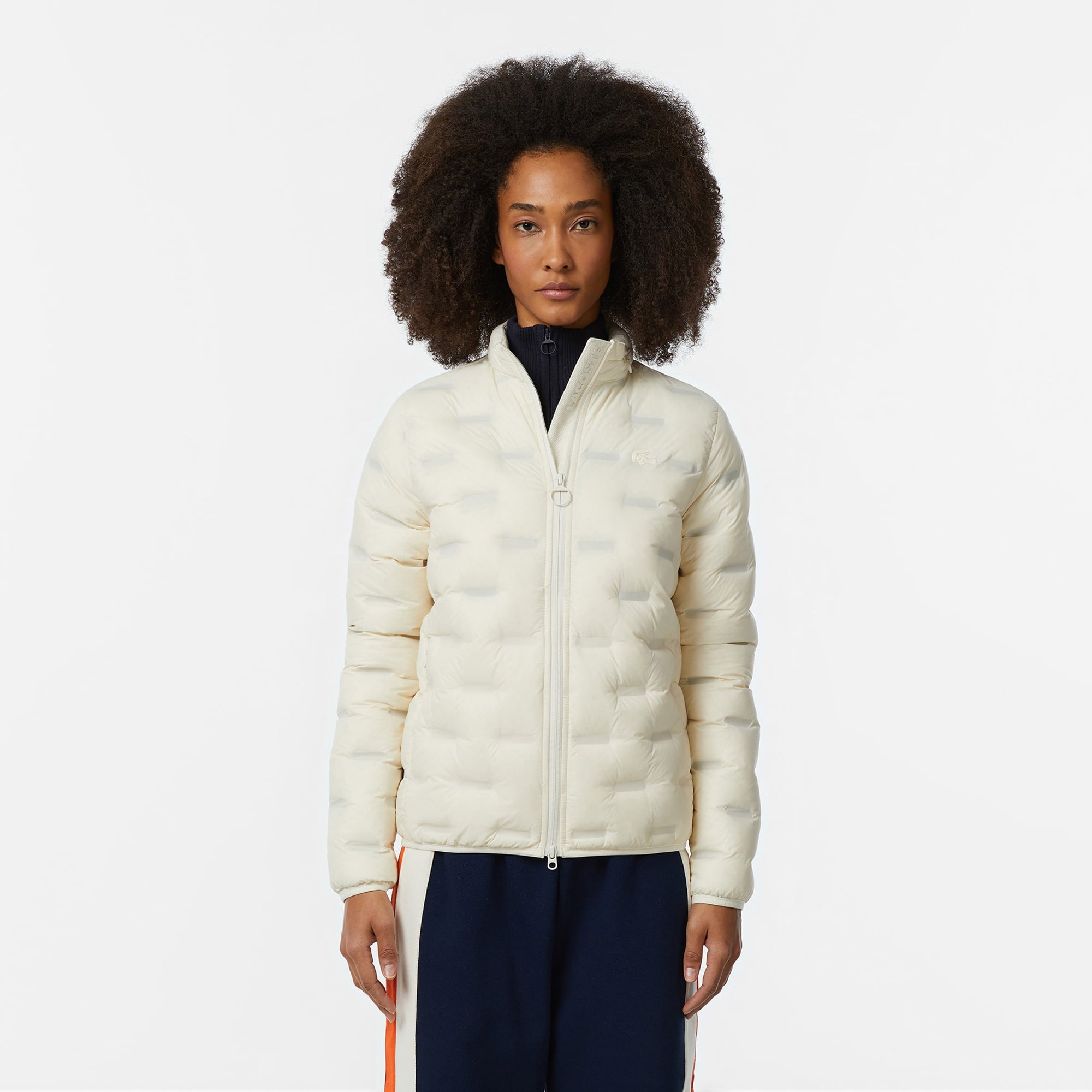 Kadın Regular Fit Kapüşonlu Kapitone Beyaz Mont